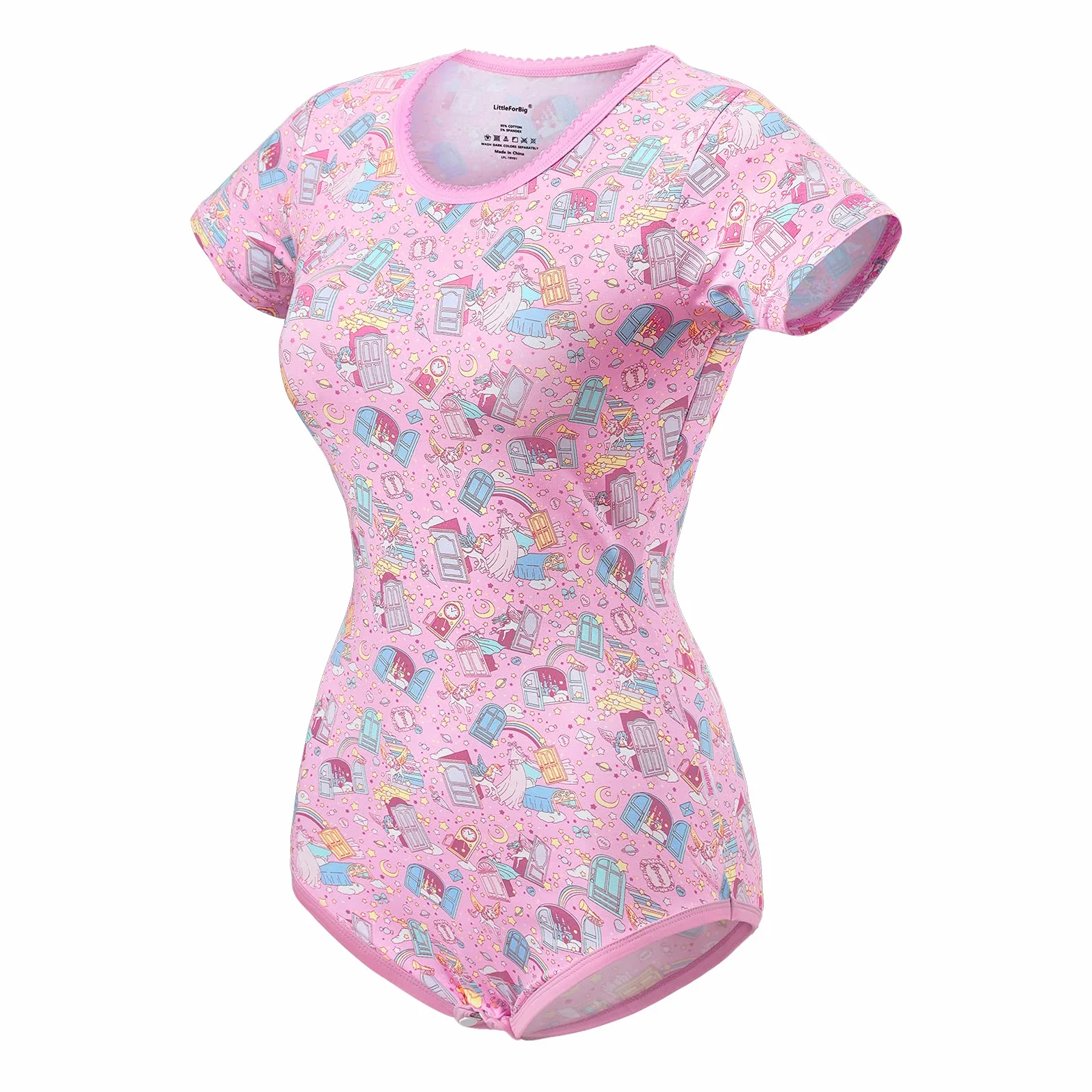 LittleForBig Bawełniany śpioszki Onesie Piżama Bodysuit-Marzenia jednorożca Onesie