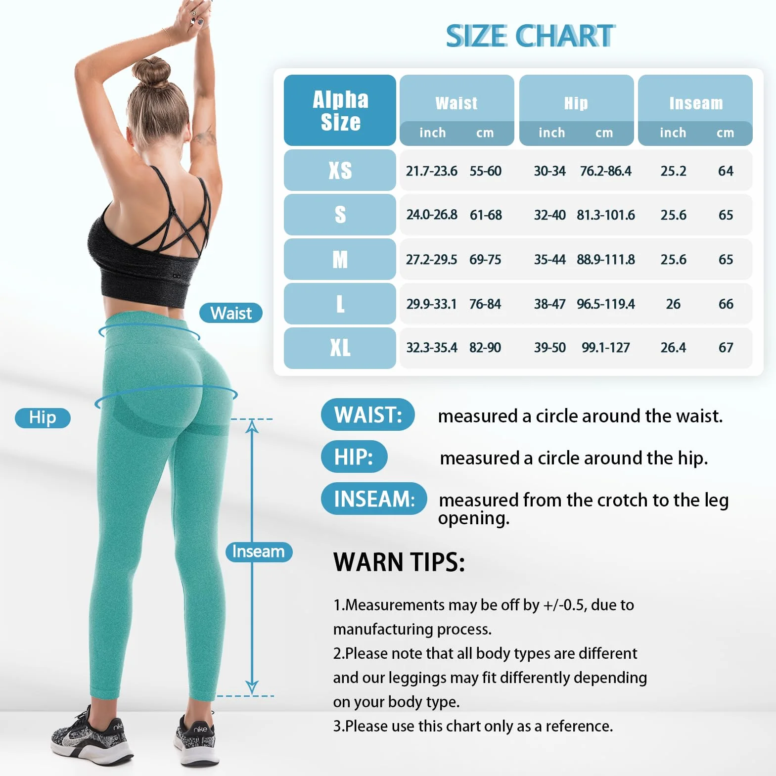 SINOPHANT Sportowe legginsy damskie, wysoka talia, Scrunch Butt Push Up, bezszwowe, elastyczne spodnie do jogi
