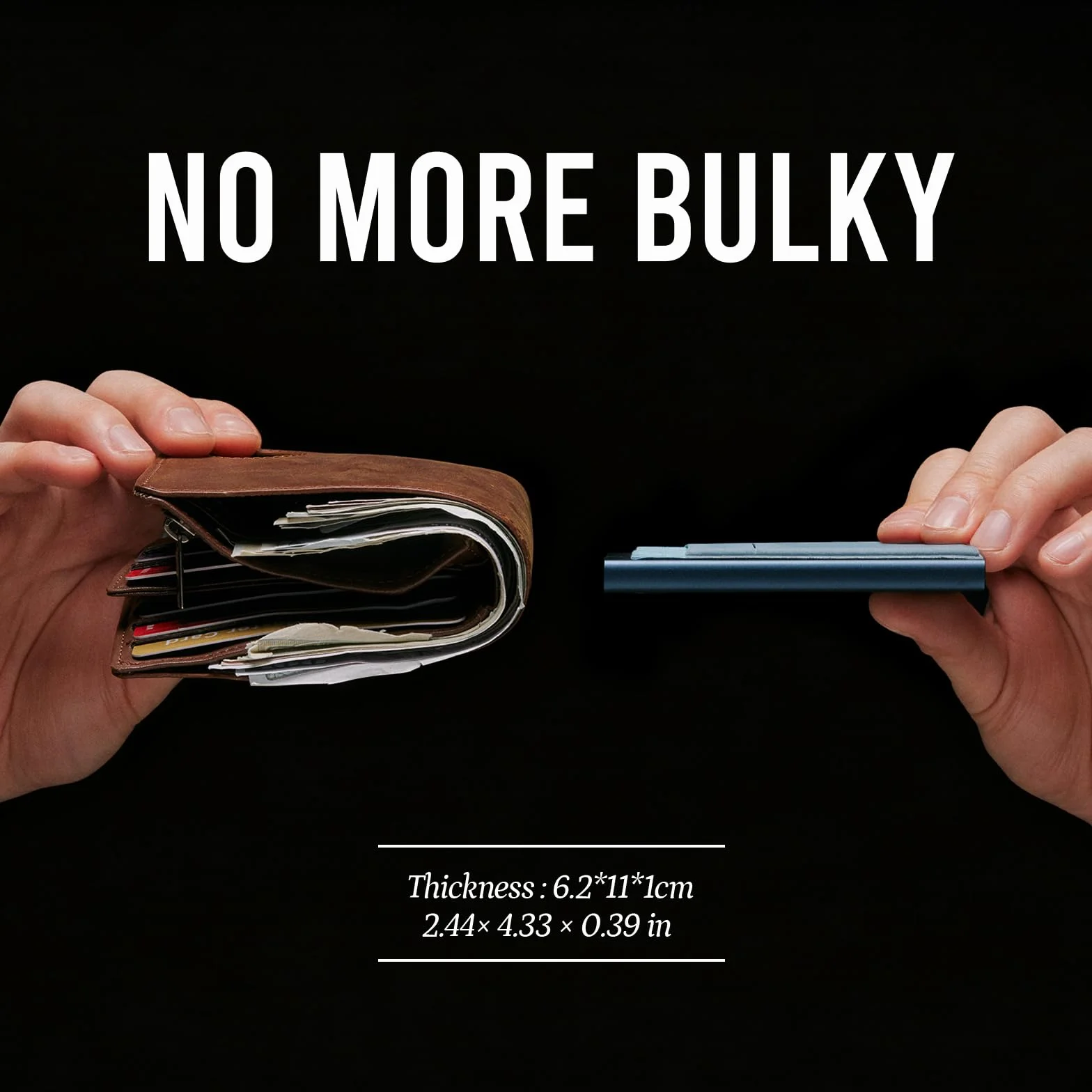 YESIIW Portfel męski mały Slim Wallet for Men, Minimalistyczny portfel z ochroną RFID, uchwyt na karty, portfel składany z kieszenią na monety, smukłe etui na karty, Minimalistyczny