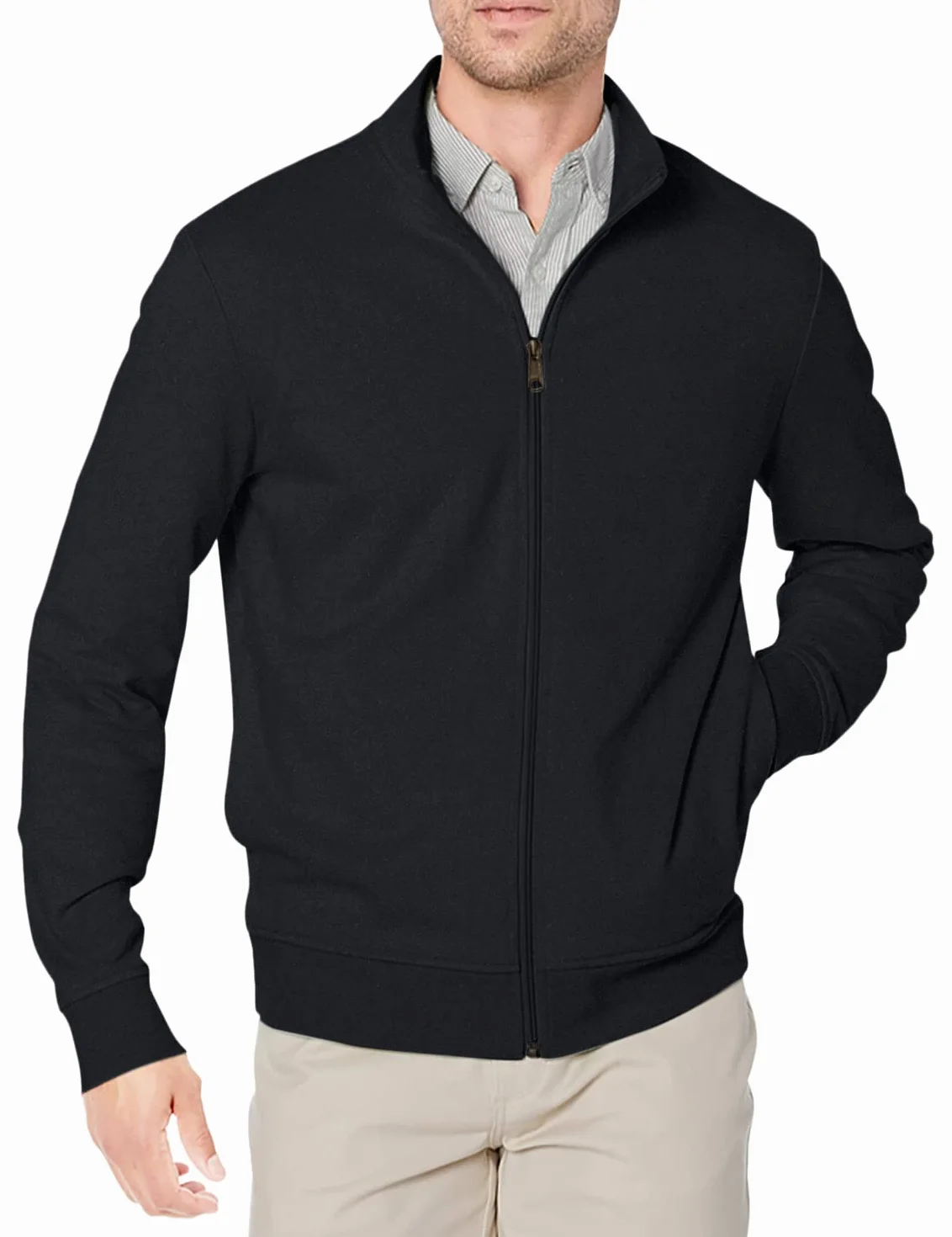 Amazon Essentials Mężczyźni Lekka bluza French Terry z zamkiem błyskawicznym