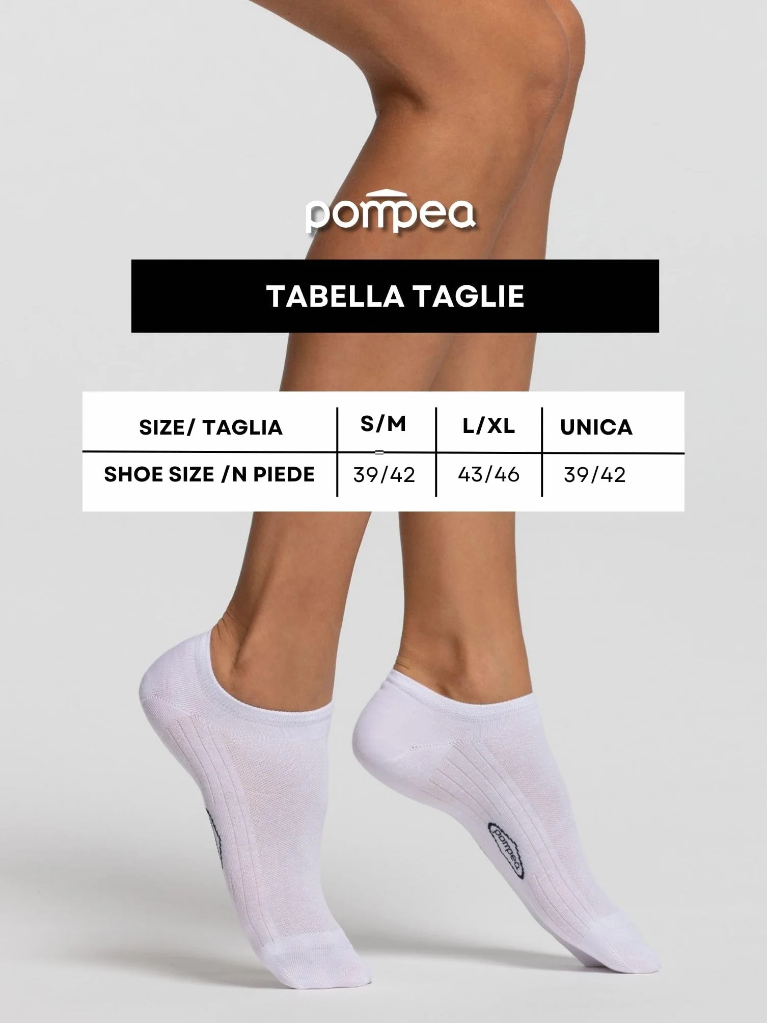 POMPEA Damskie bawełniane stopki, Bianco (Bianco 0024), 39 (3 sztuki)