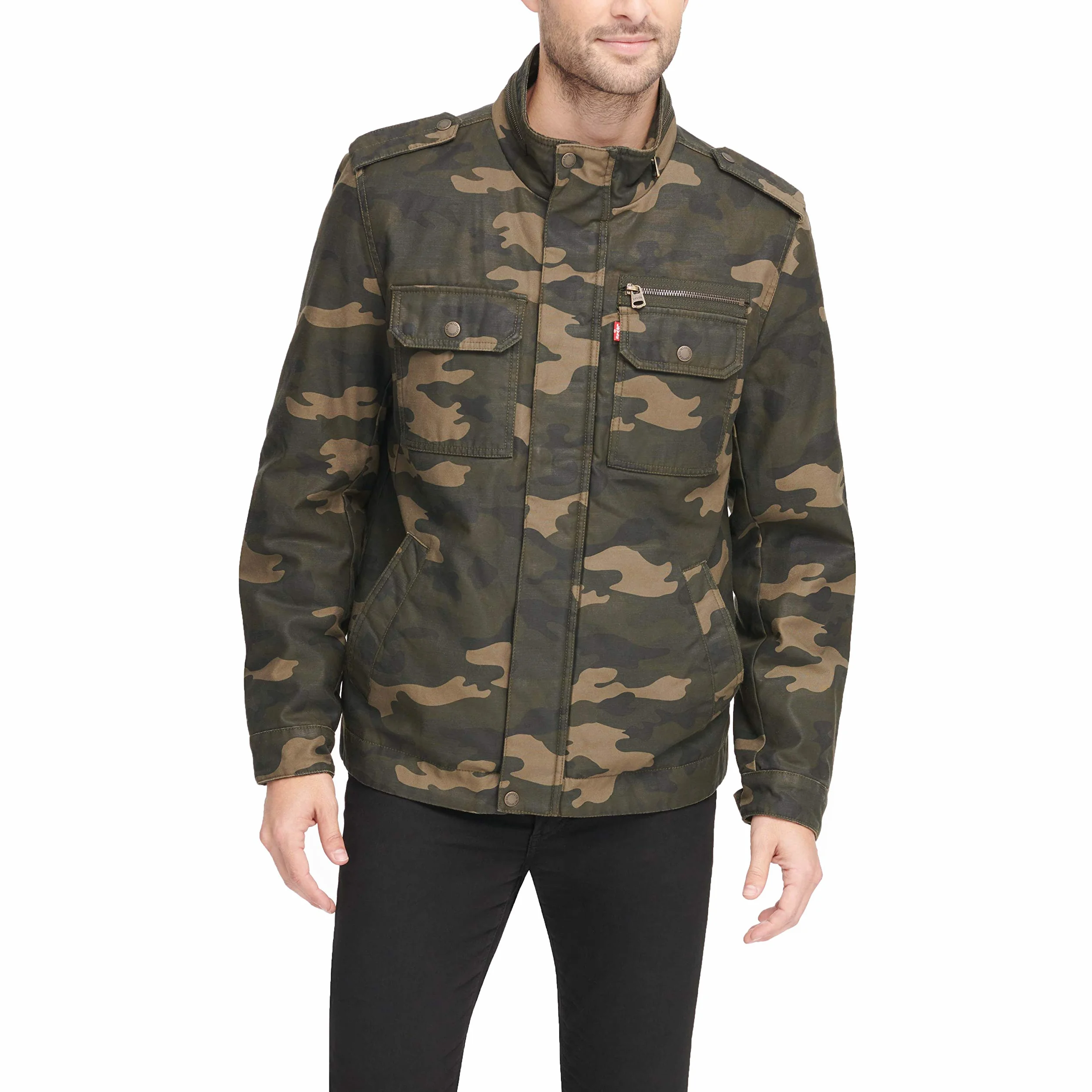 Levi's Bawełniana lekka kurtka Mężczyźni Washed Cotton Two Pocket Military Jacket