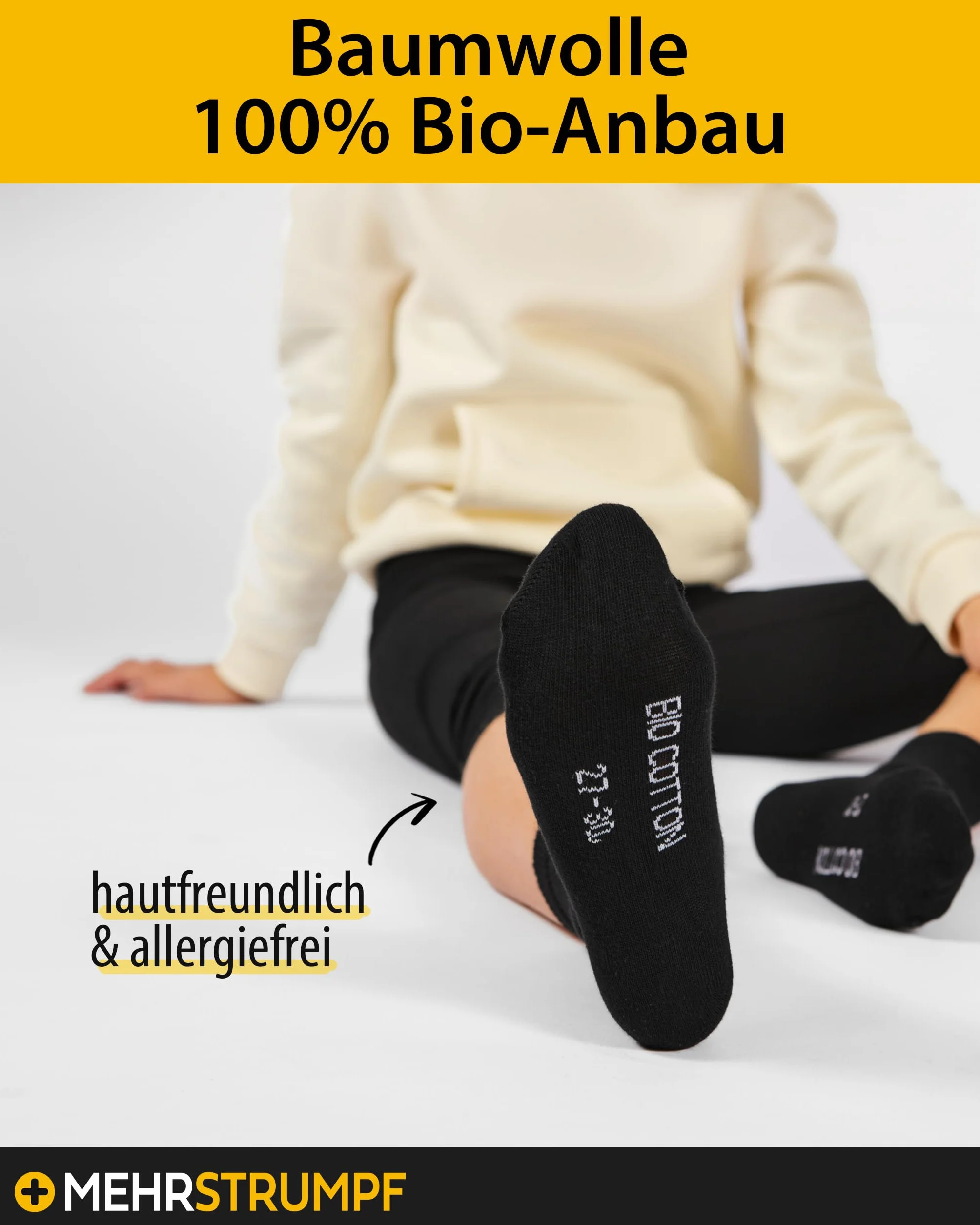 8/12 par dziecięcych skarpet w 100% z uprawy ekologicznej, dla chłopców i dziewczynek, bez szwów (model: Biolivia)