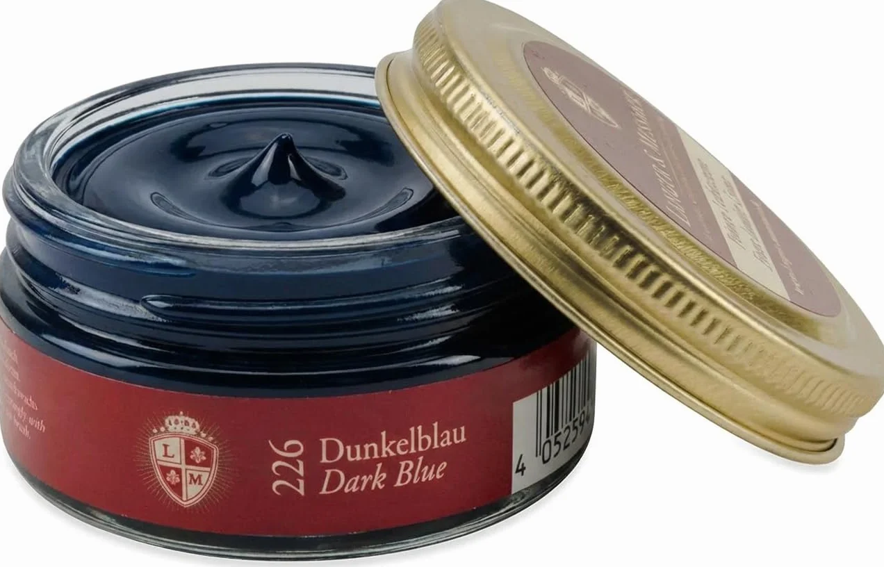 Długi & Messmer najdelikatniejszy krem do skóry 50 ml do gładkiej skóry - wysokiej jakości pasta do butów do pielęgnacji obuwia, granatowy, nicht vorhanden