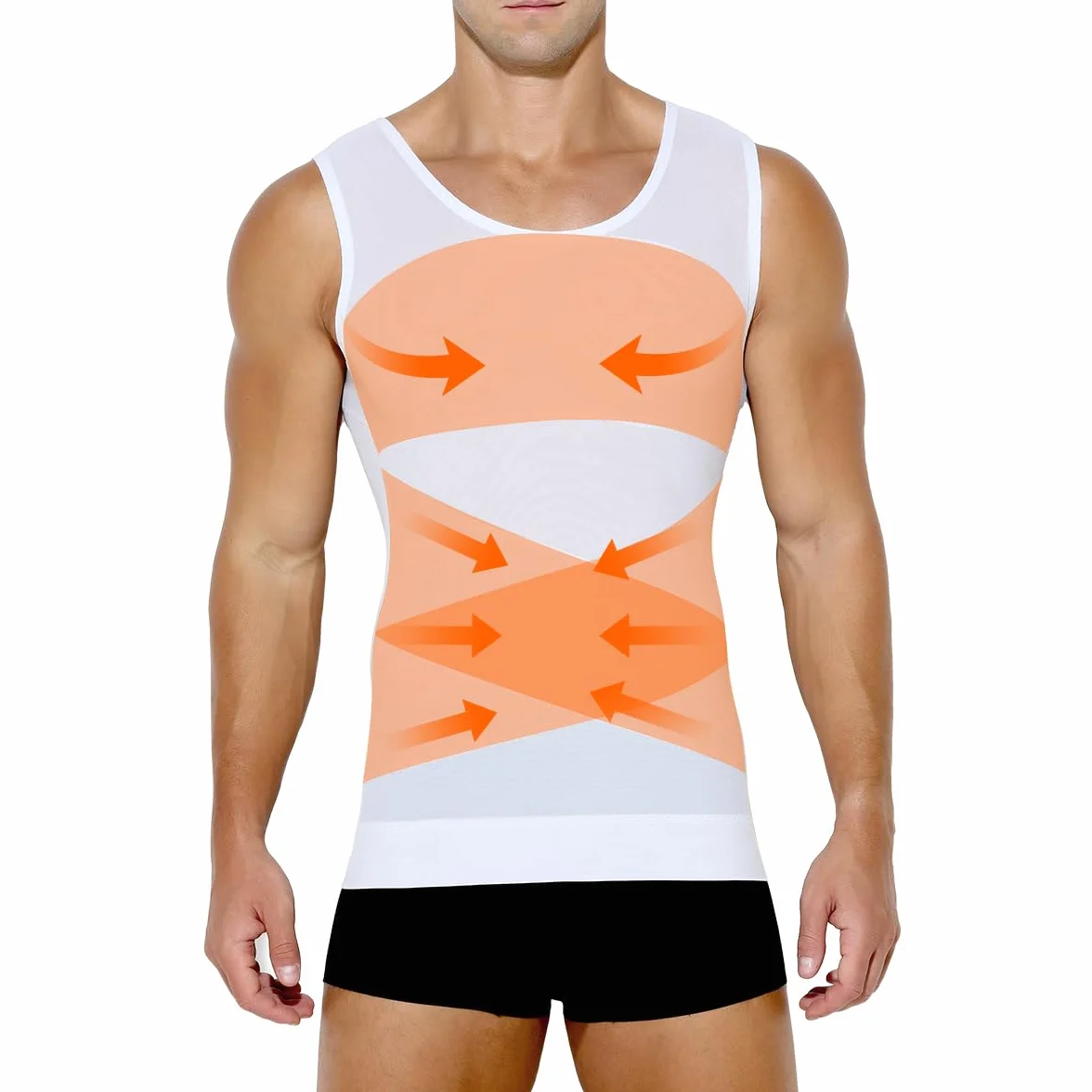 Casey Kevin Męski podkoszulek kompresyjny podkoszulek płaski brzuch męski bez rękawów wyszczuplający bielizna kulturystyka sport top body modelujący