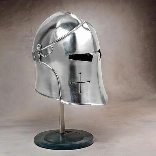 Knights Templar kask Barbuta, średniowieczna pancerz z wizjerem, ze szczotkowanej stali, rustykalny rekwizyt krzyżowca do kostiumów i dekoracji domu