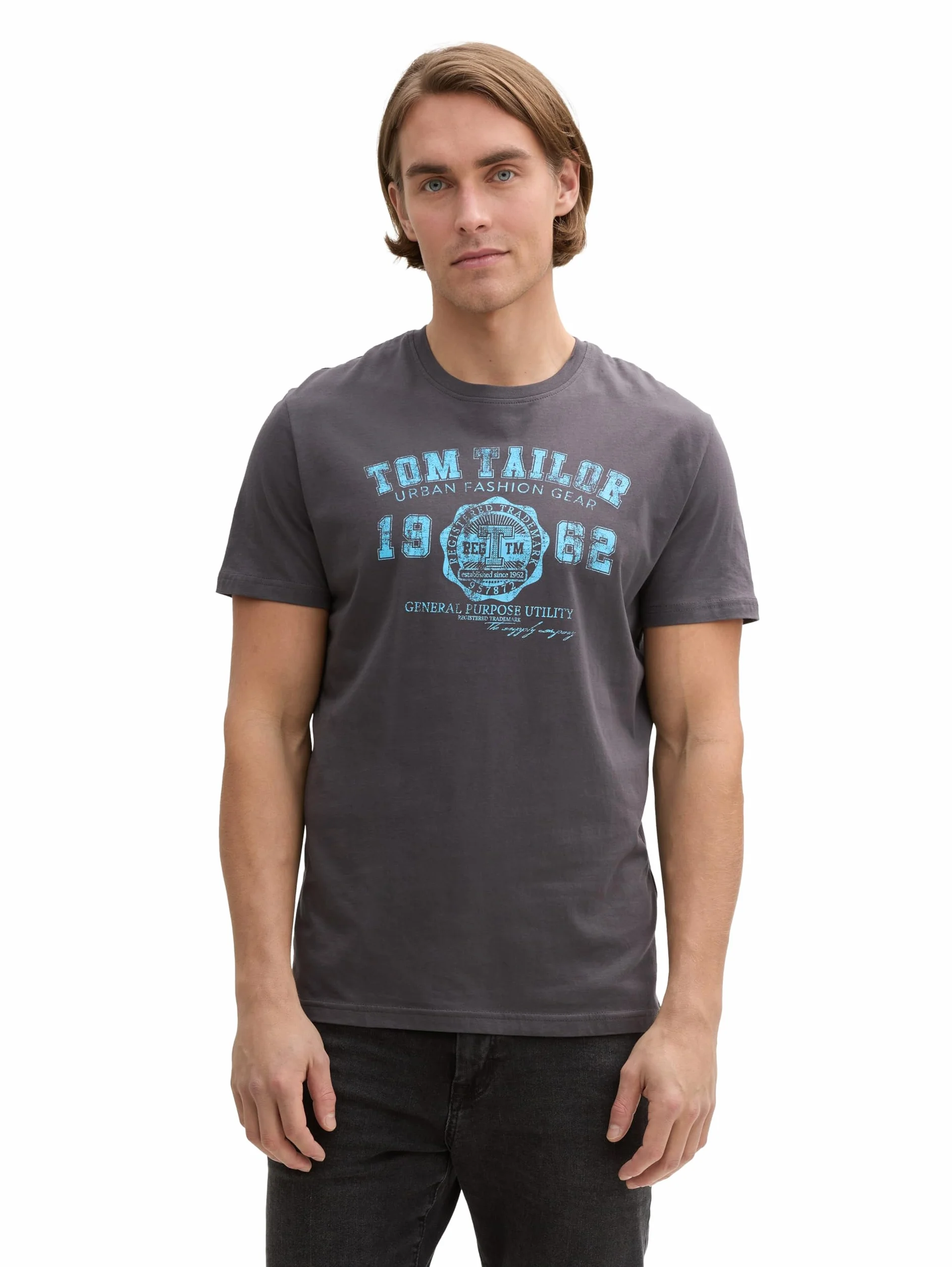 TOM TAILOR 1008637 T-shirt z nadrukiem logo Mężczyźni