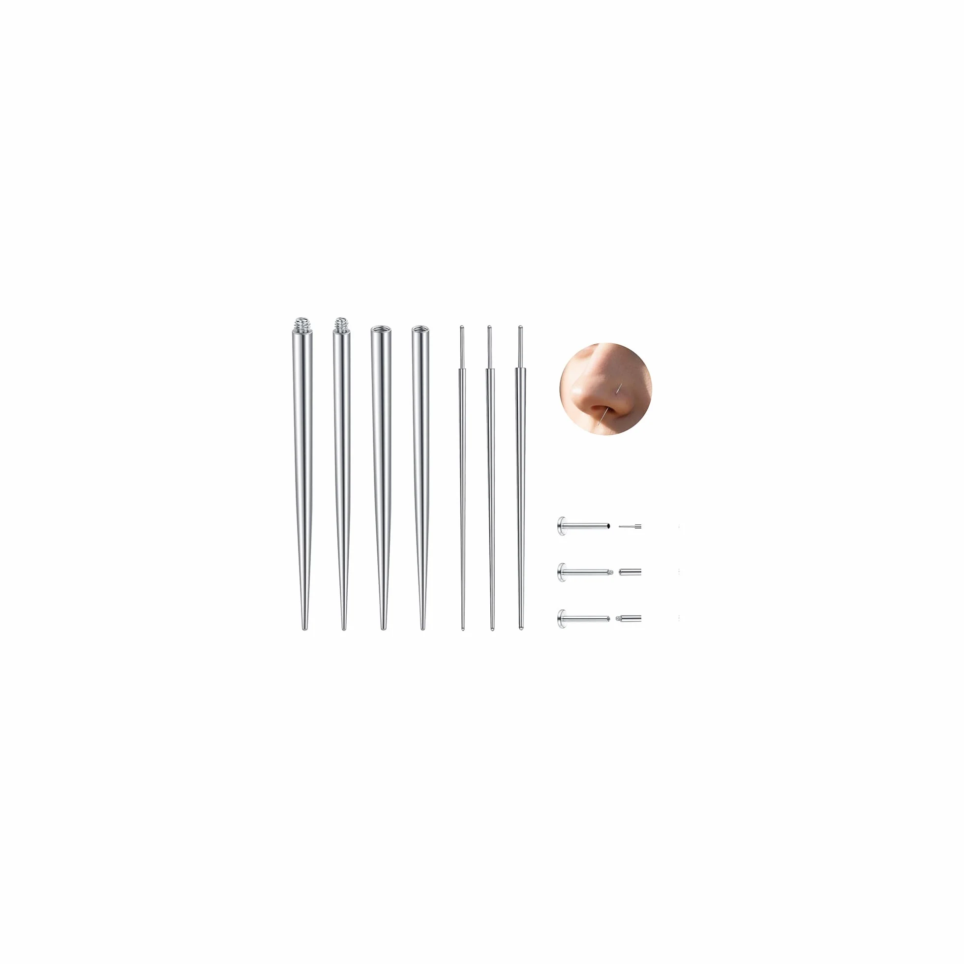 MODRSA Piercing-Taper Piercing-Ball Grabber Narzędzie do zmiany: Nos, wargi, Tragus, Piercing do zmiany biżuterii, 16, 18, 20G