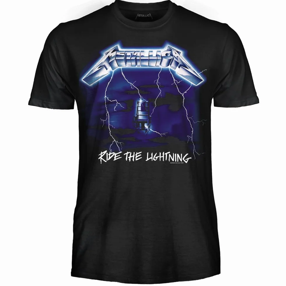 Metallica Koszulka Ride The Lightning. Oficjalna koszulka rockowa z zespołu Heavy Metal. Unisex Dorosły chłopiec