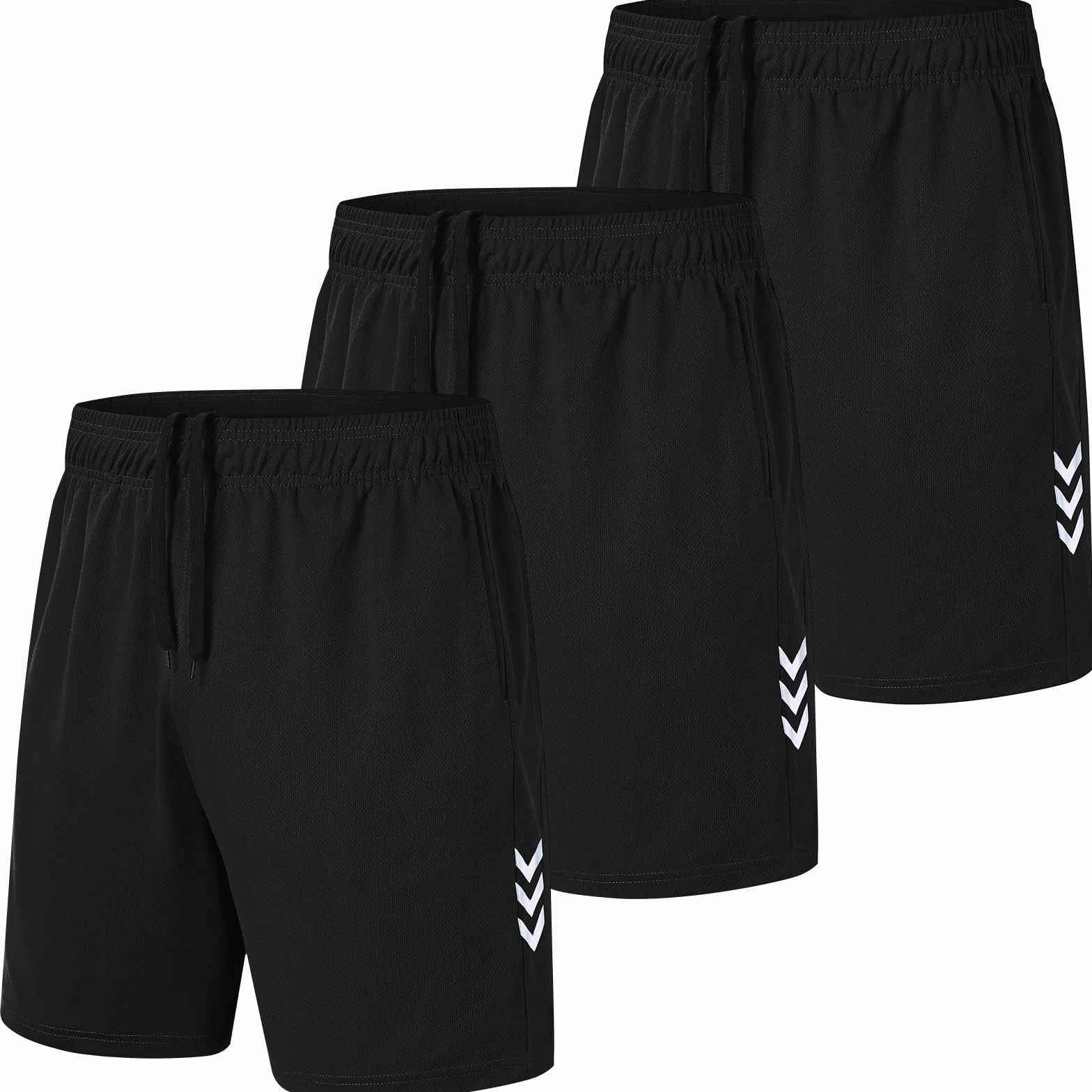 Kuzwafs 3-Pack Męskie spodenki Szorty treningowe sportowe spodenki szorty oddychające siłownia szybkoschnące spodnie z kieszeniami