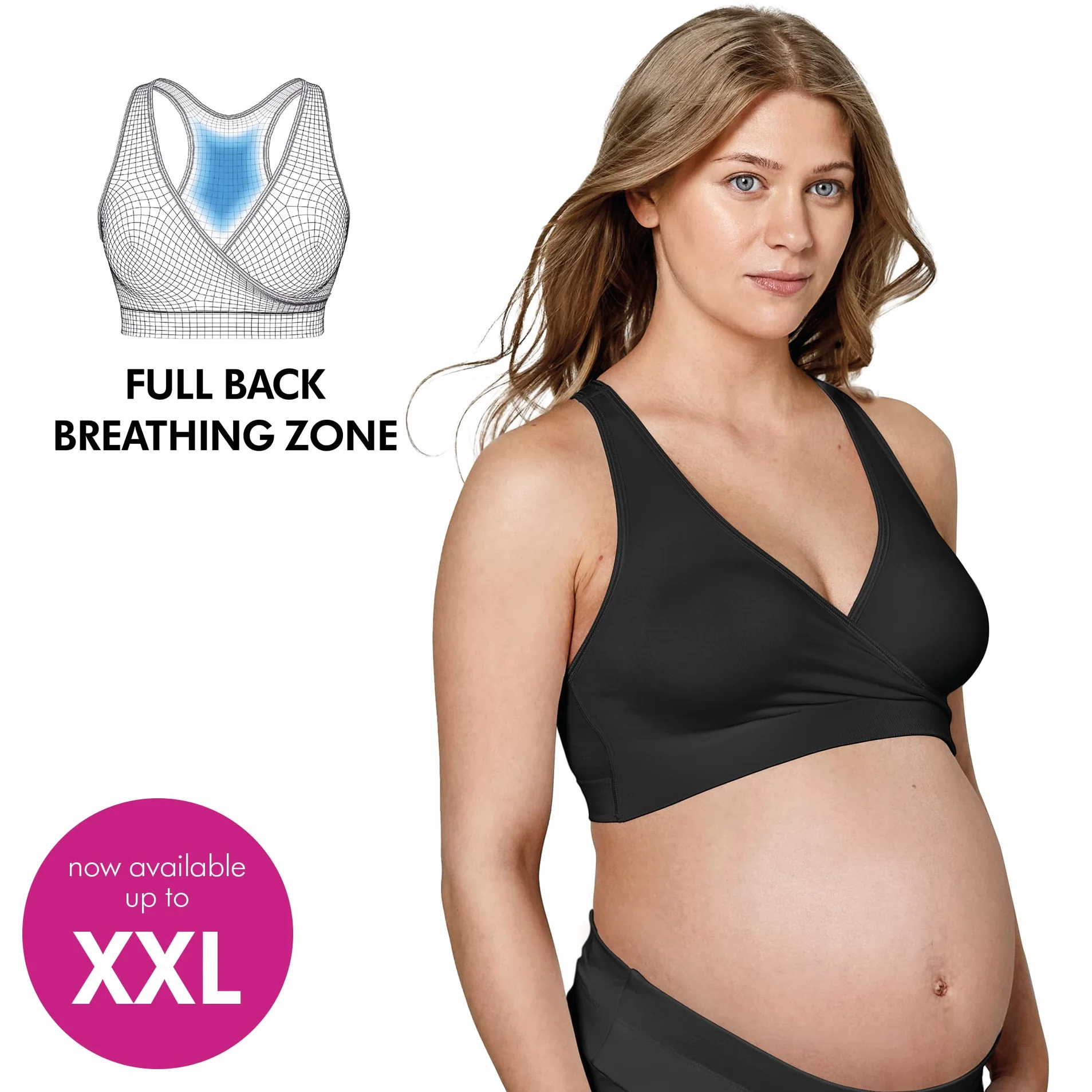 Medela Biustonosz Keep Cool Sleep | Bezszwowy biustonosz do spania dla kobiet w ciąży i karmiących z pełną strefą oddychania pleców i miękką w dotyku tkaniną