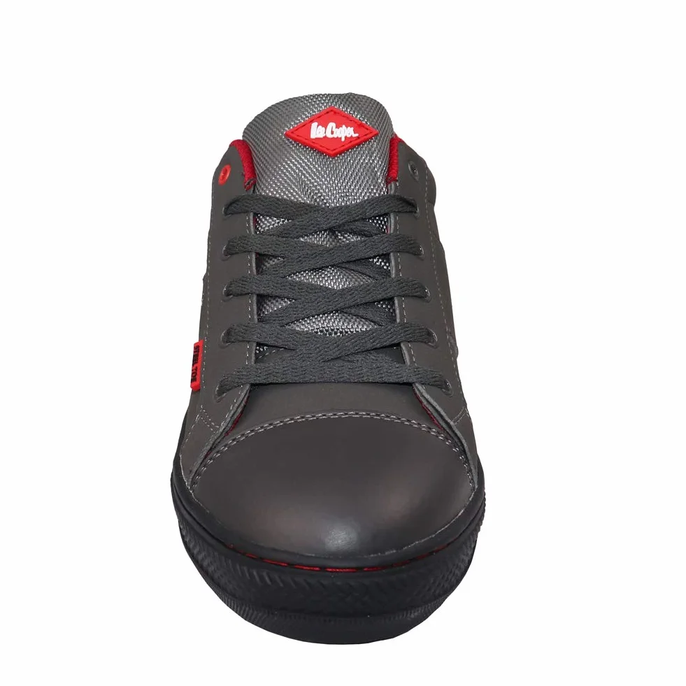 Lee Cooper ‎LCSHOE054 Unisexowe obuwie ochronne robocze SB/SRA w stylu retro baseball nowoczesny design buty robocze BHP, Szary, 36 EU