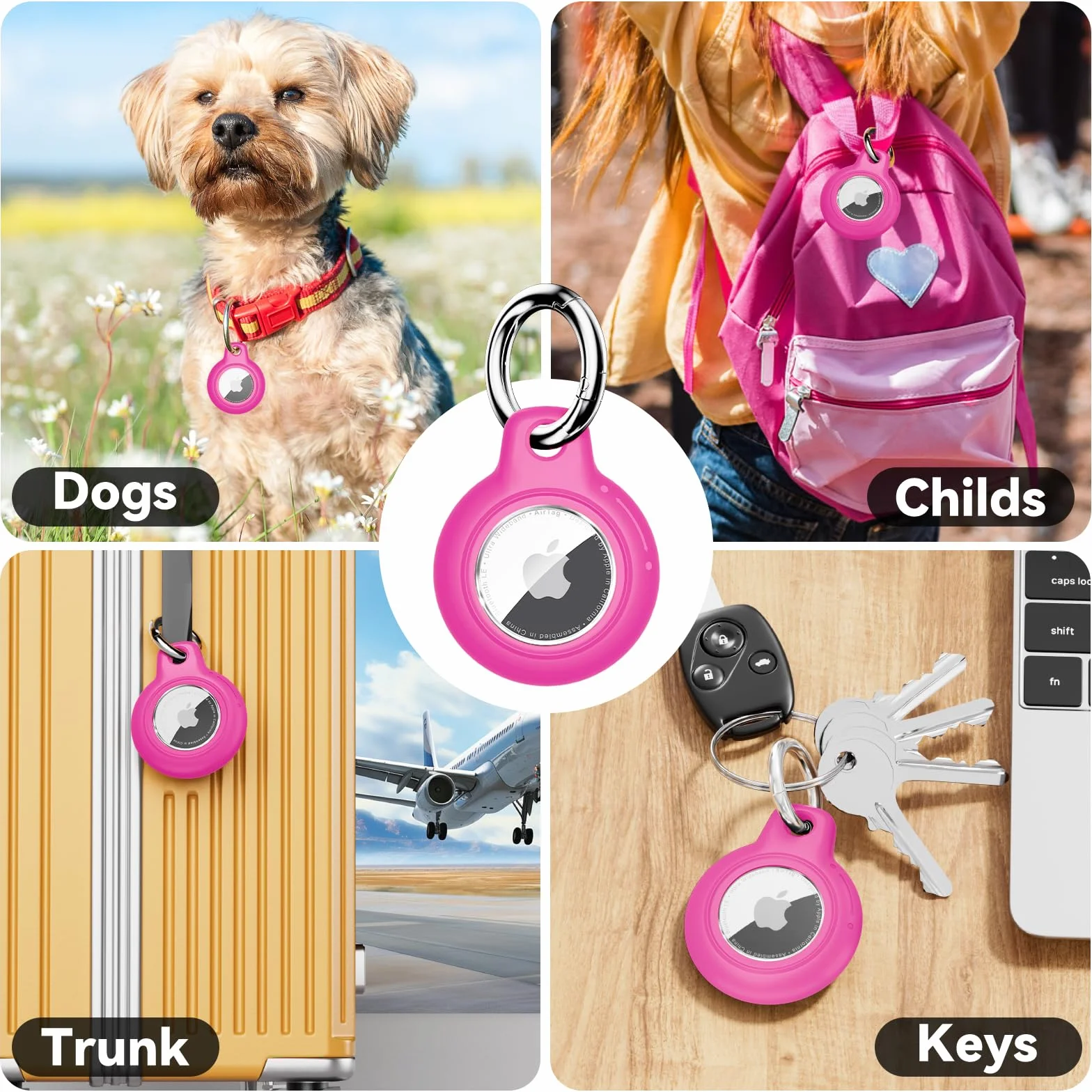 Wodoszczelne etui do Apple Airtag Holder z blokadą, Airtag zawieszka breloczek do kluczy Case with Keychain do bagażu/roweru/zwierząt domowych