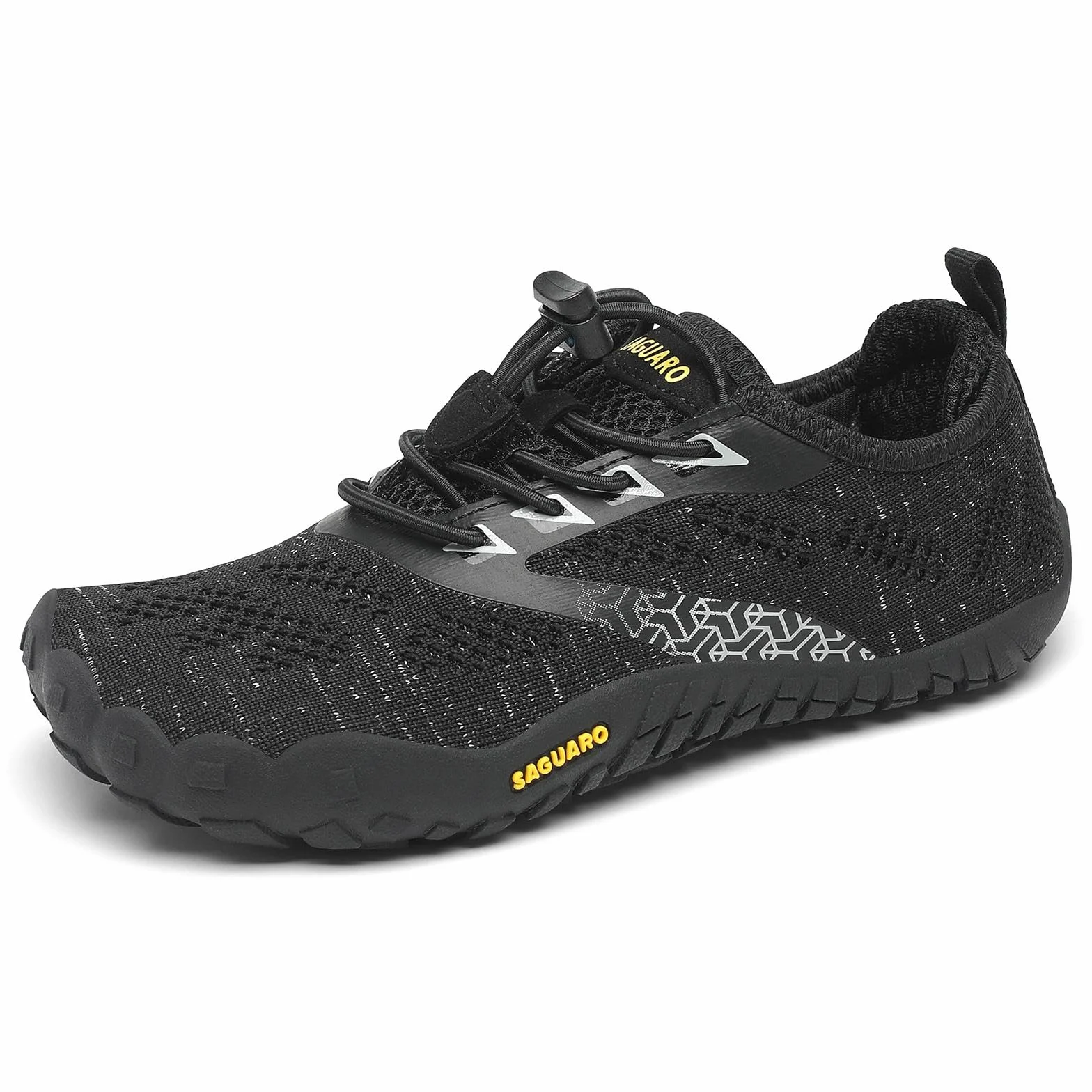 SAGUARO Dziecięce buty do noszenia bez skarpet, oddychające, antypoślizgowe, lekkie, miękkie buty sportowe, buty do biegania, rozmiary 24-36, czarny, 25 EU