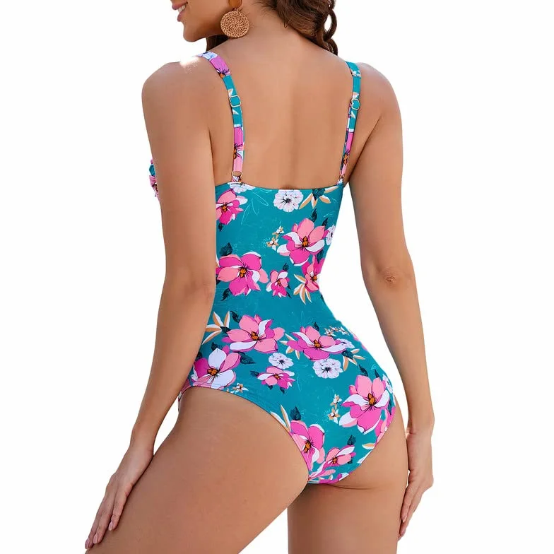 WIN.MAX damskie tankini, stroje kąpielowe, wysoka talia, falbana, 2-częściowy zestaw bikini, kostium kąpielowy, plus size
