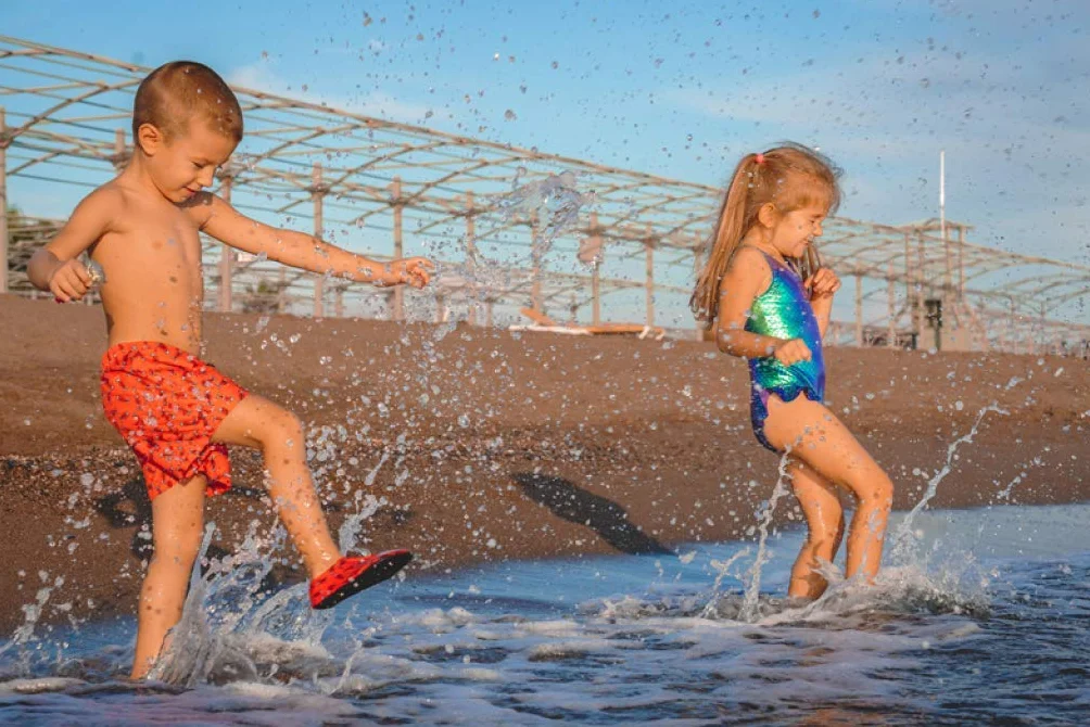 Slipstop Dziecięce buty plażowe, antypoślizgowe, baletowe, buty do pływania, na urlop, do jogi, basenu, akwarium, dla dziewcząt i chłopców, zielone/kolorowe, różne rozmiary
