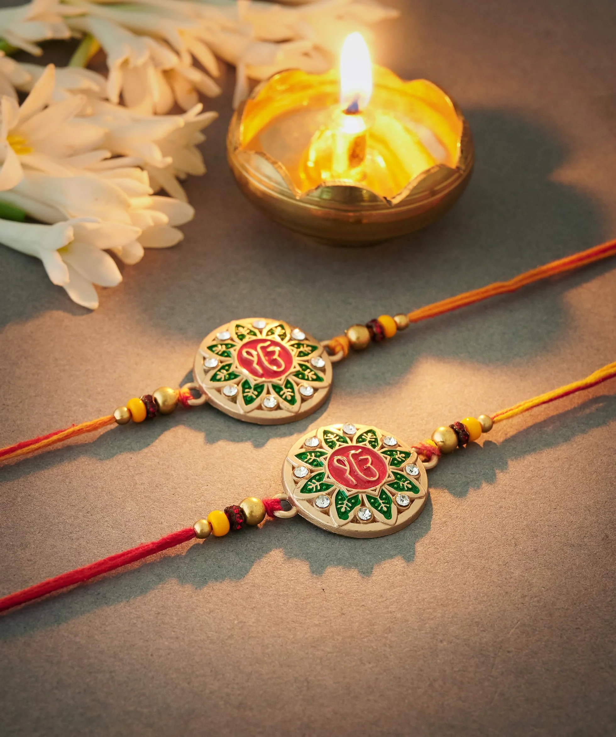 Rakhi for Brother zestaw 2 Ek Onkar Designer Rakhi for Raksha Bandhan Traditional Bracelet GER072023