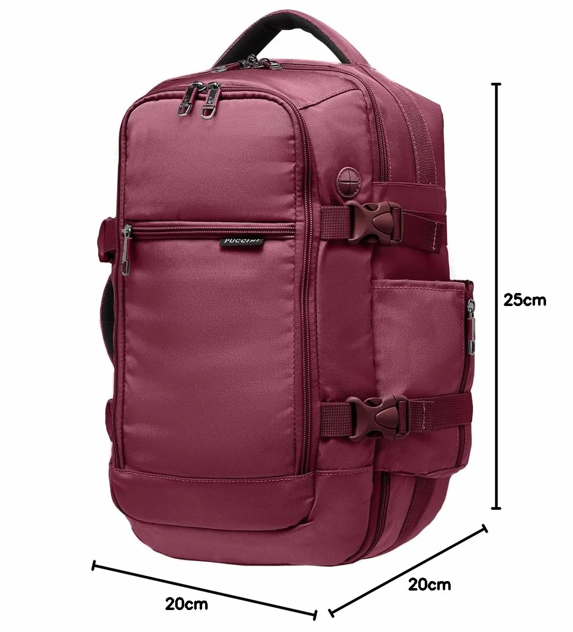 PUCCINI Easy Pack plecak wielofunkcyjny, czerwony (Weinrot), 40x20x25 cm (18 l), 40x20x25 cm (18 L)