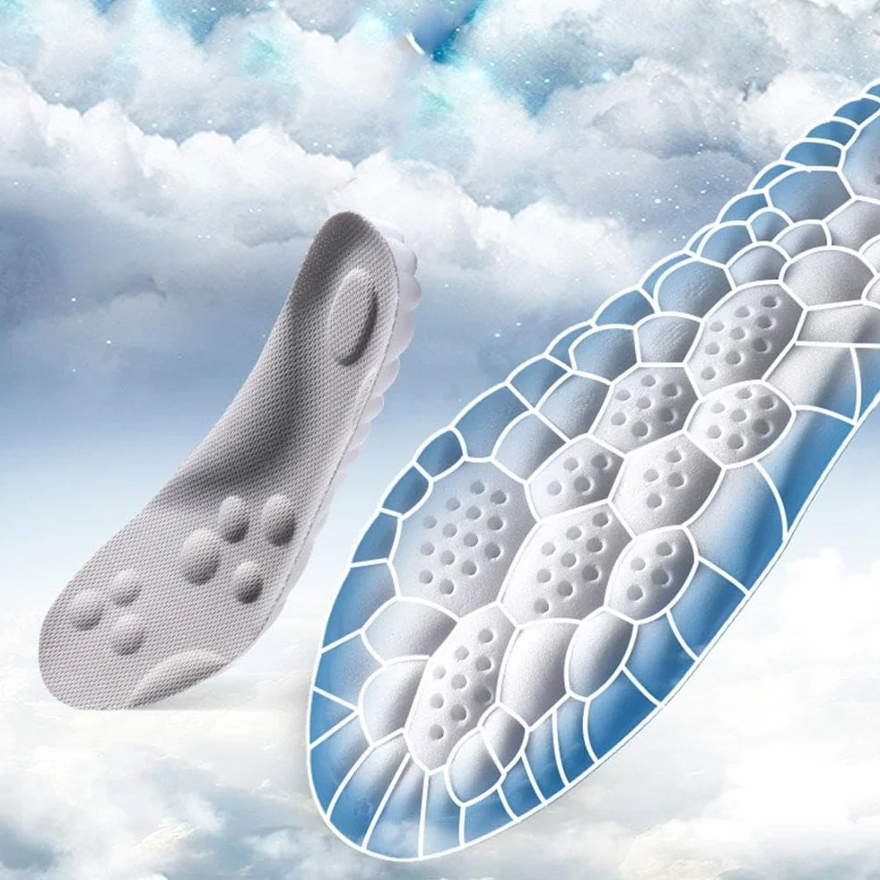 Wkładki 4D Cloud dla mężczyzn, 2 pary wkładek z technologią chmury, super miękkie, sportowe wkładki 4D z pianki z pamięcią kształtu, elastyczne, mocne łuki, amortyzujące wstrząsy wkładki dla mężczyzn