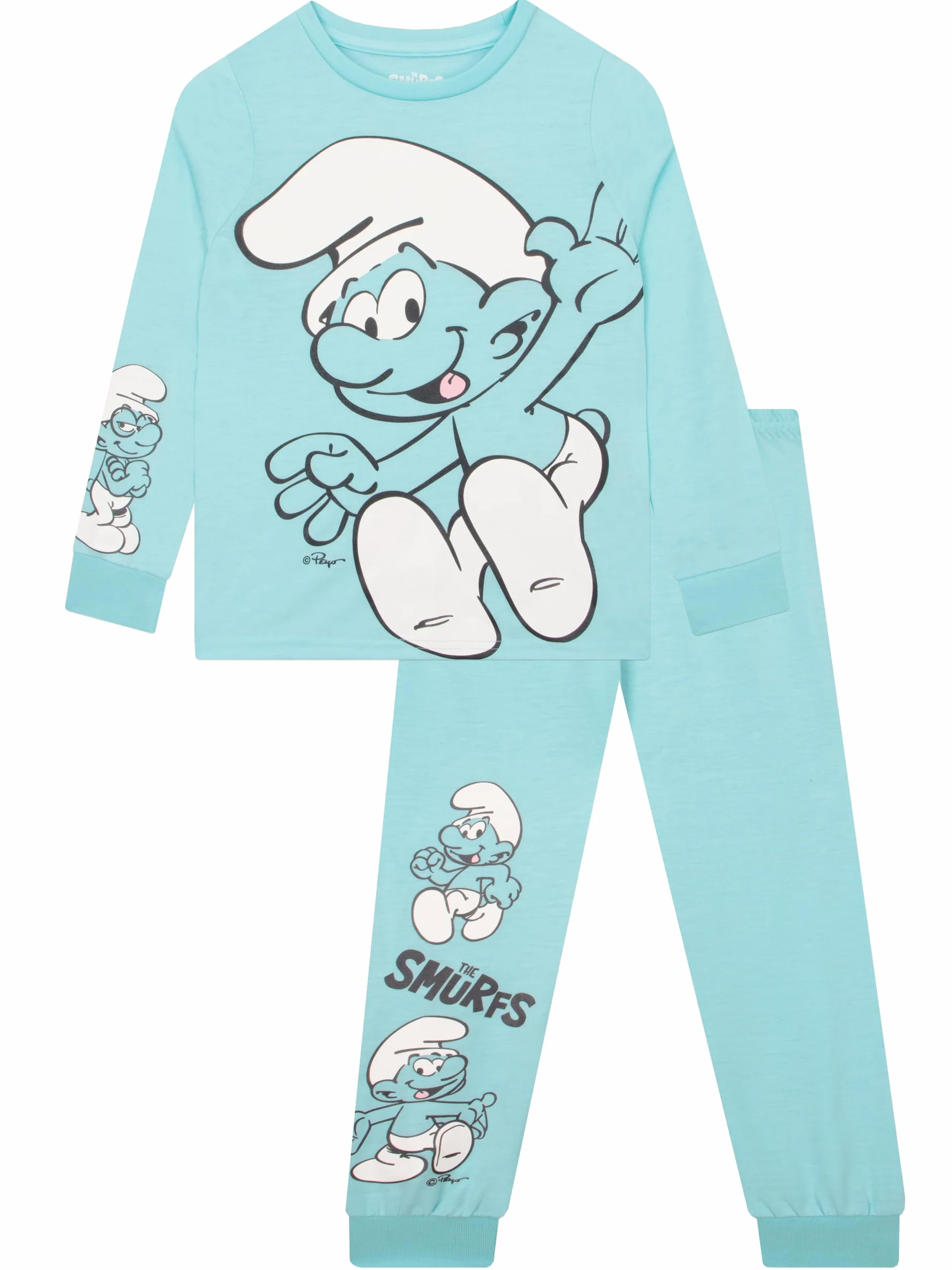 The Smurfs Chłopięca Piżama, Dziecięca Piżama Z Długim Rękawem, Wesoły Zestaw Piżam Dla Chłopców, Zimowa Piżamas Dla Dzieci