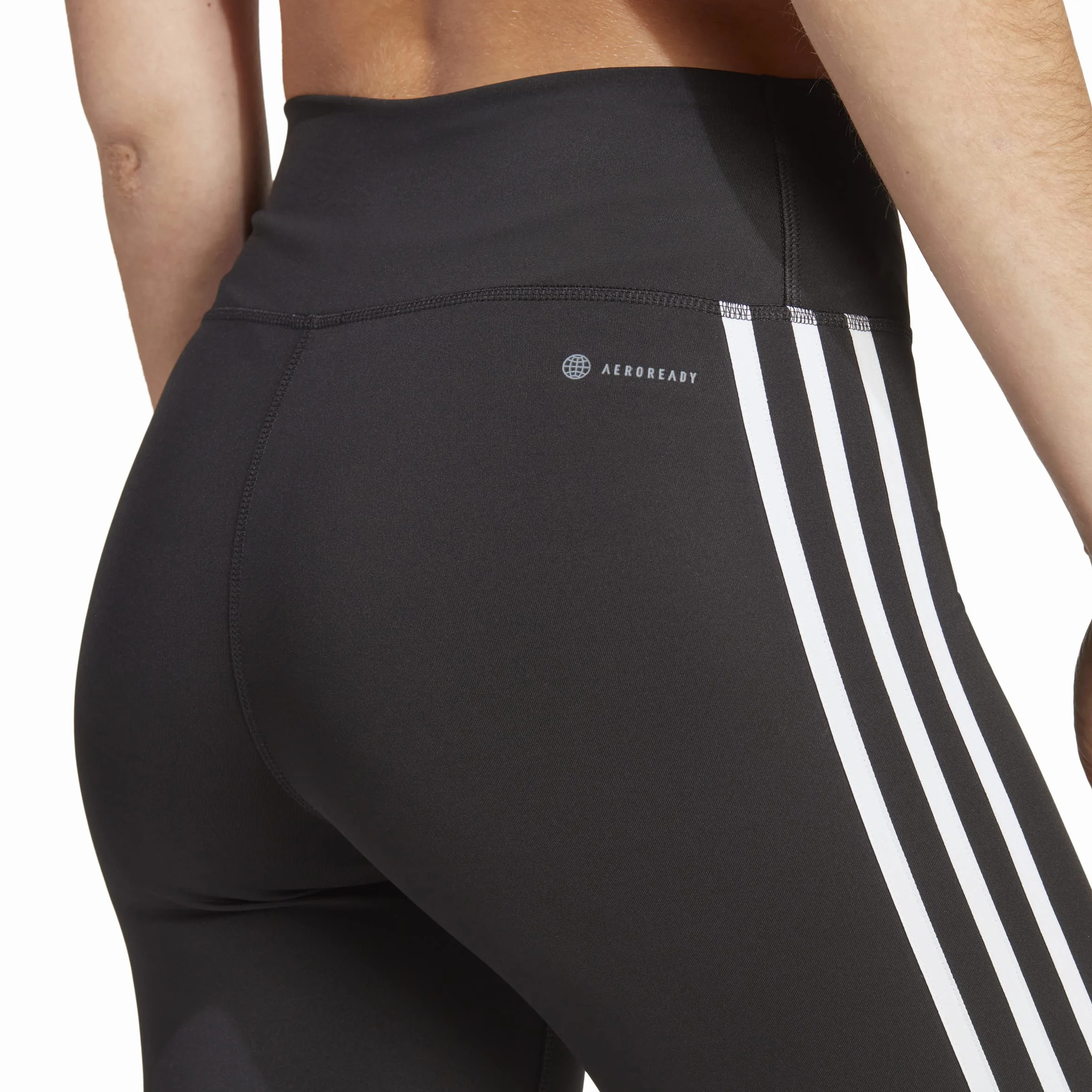 adidas Train Essentials 3-Stripes High-Waisted 3/4 Leggings - Legginsy Kobiety
