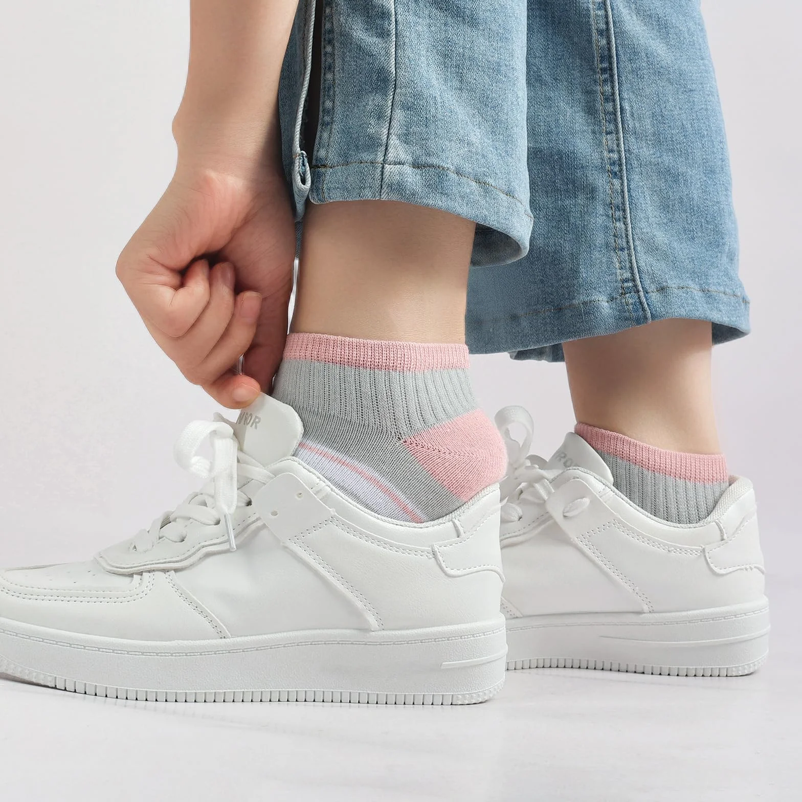Skarpety damskie do sneakersów 35-38 39-42, 10 par bawełnianych krótkich skarpet dziewczęcych, wielokolorowe skarpety do sneakersów, kolorowe skarpety damskie z kropkami w paski, Zestaw ró?owy, 35-38