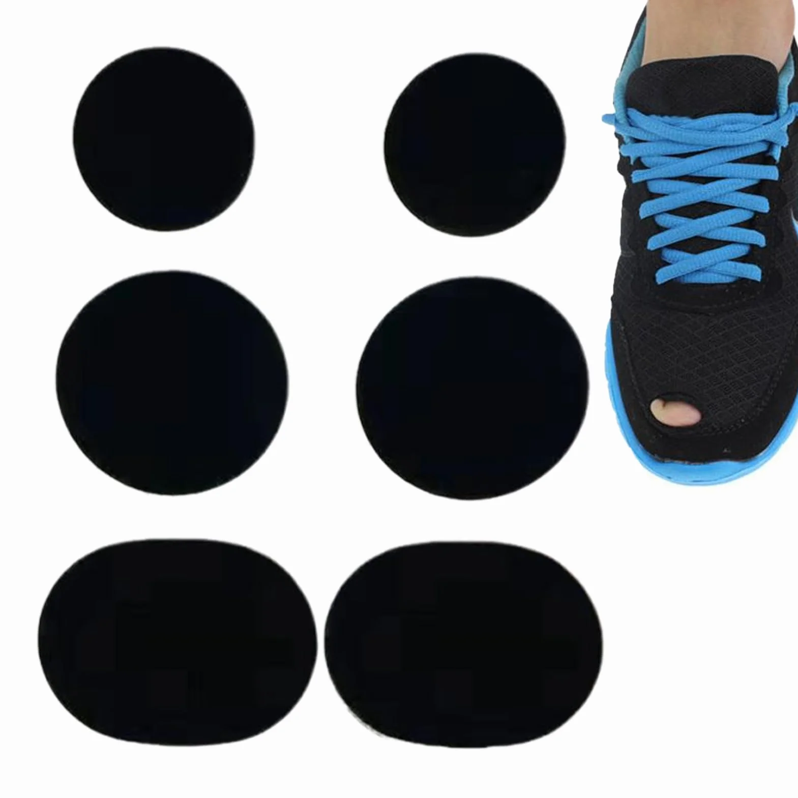 Naszywki na buty – 6 sztuk samoprzylepnych naklejek zapobiegających rozerwaniu palców, samoprzylepne akcesoria, ochrona butów, naszywka naprawcza do trampek, siatki, sportu, tenisa, pracy i wędrówek