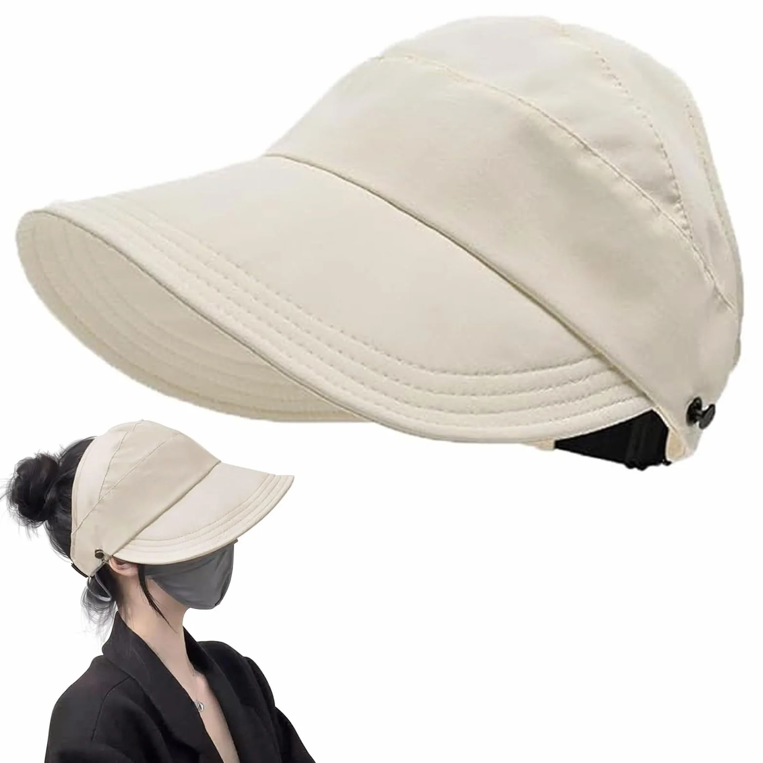 Damski kapelusz przeciwsłoneczny, ochrona UV 50, outdoorowa ochrona przed promieniowaniem UV, Hollow Top Sun, damska czapka bejsbolowa, składana, nadaje się do aktywności na świeżym powietrzu