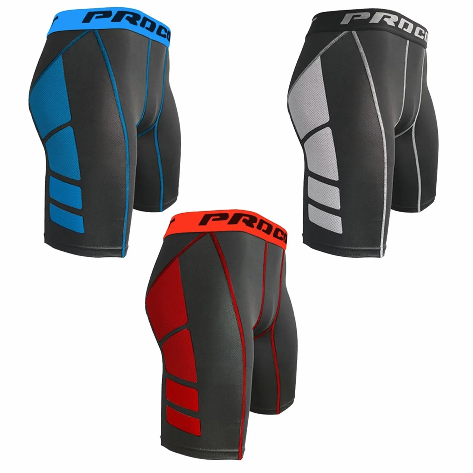 3 Pack Mens Compression Shorts Gym Running Sports Underwear Base Layer Shorts Quick-Drying Workout Shorts,Compression Fit
