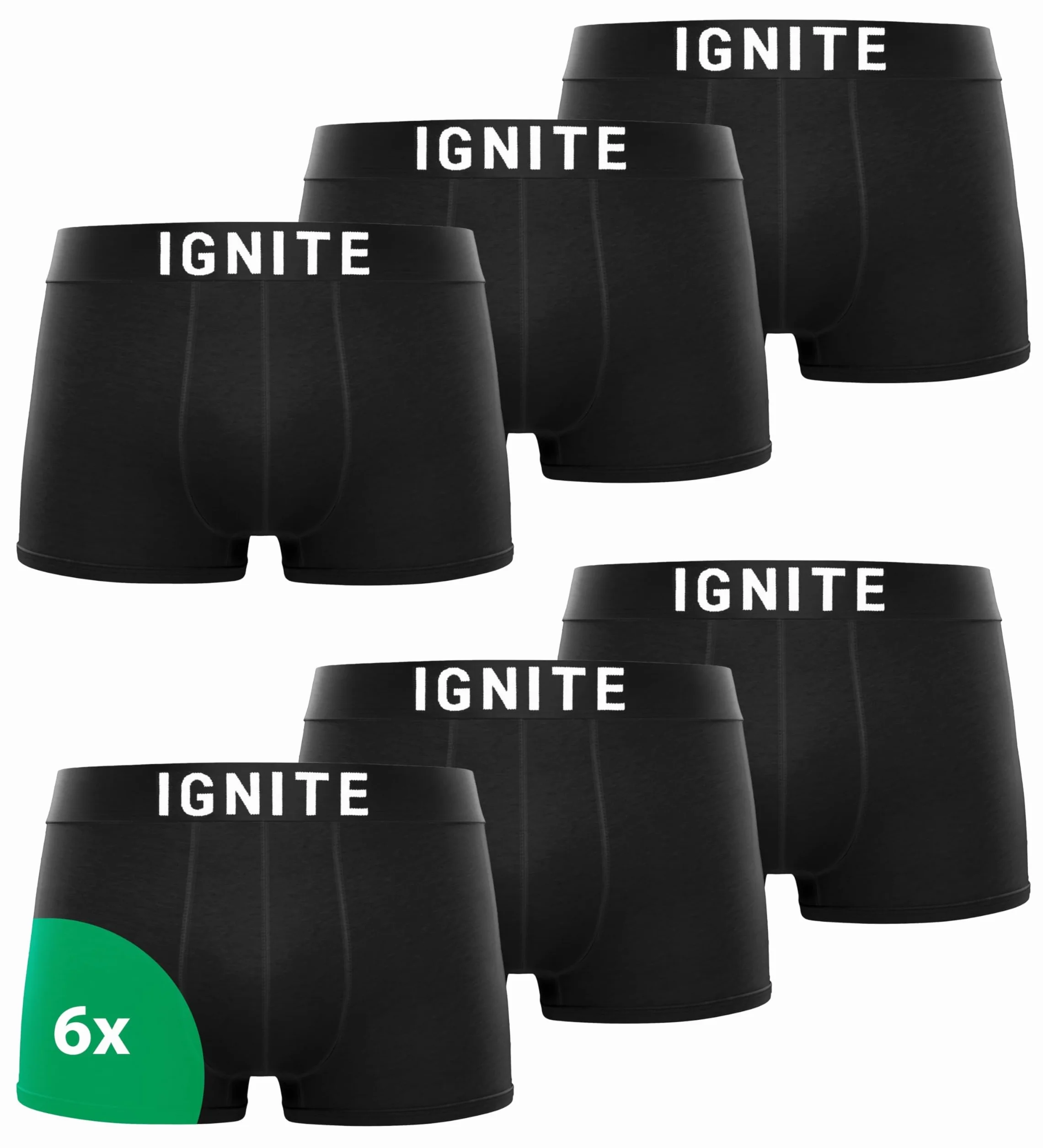 Ignite Bokserki męskie, bawełniane, 6 par, bielizna męska, oddychająca, bez drapiących metek