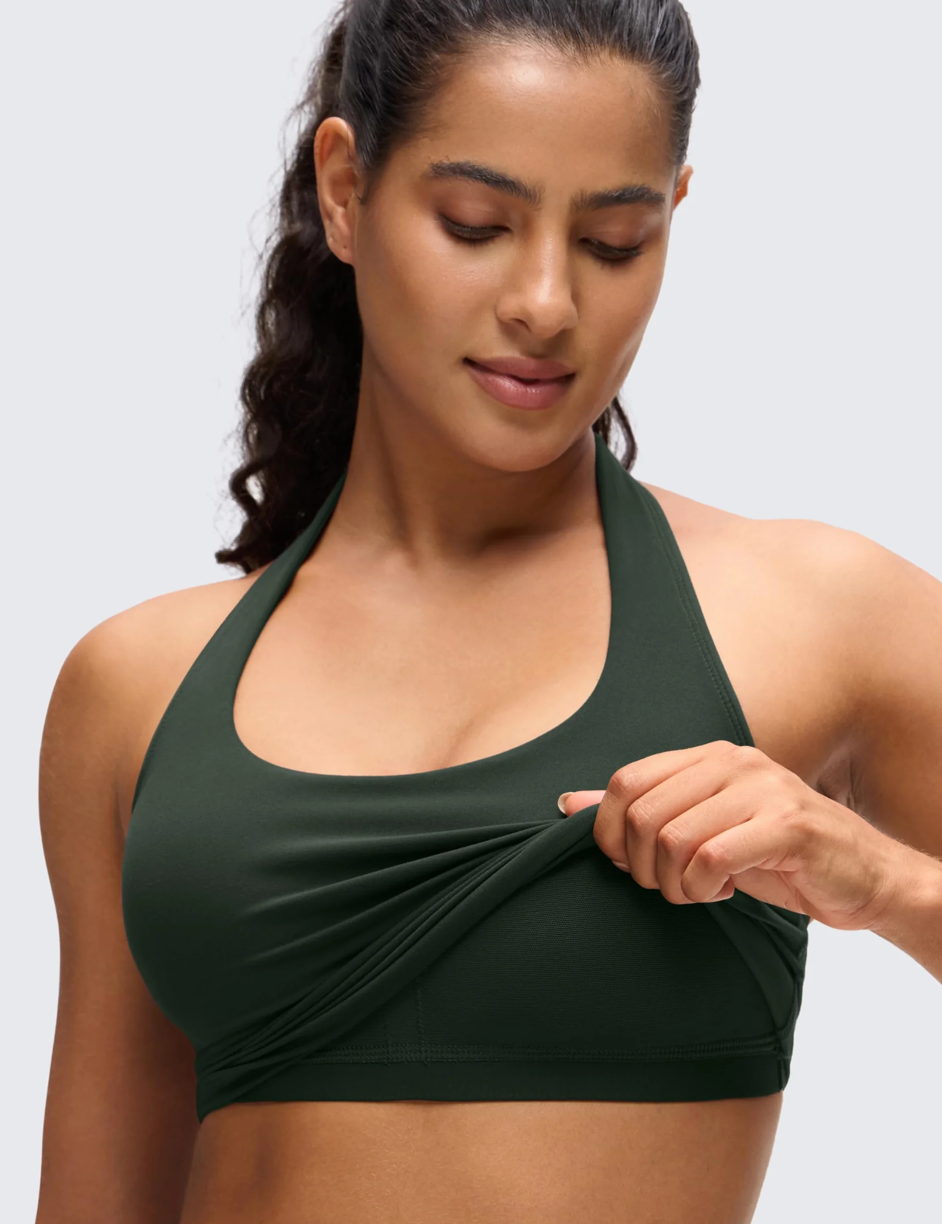 CRZ YOGA Biustonosz sportowy Butterluxe Halter Longline dla kobiet – usztywniany top do ćwiczeń i jogi z wbudowanymi wkładkami
