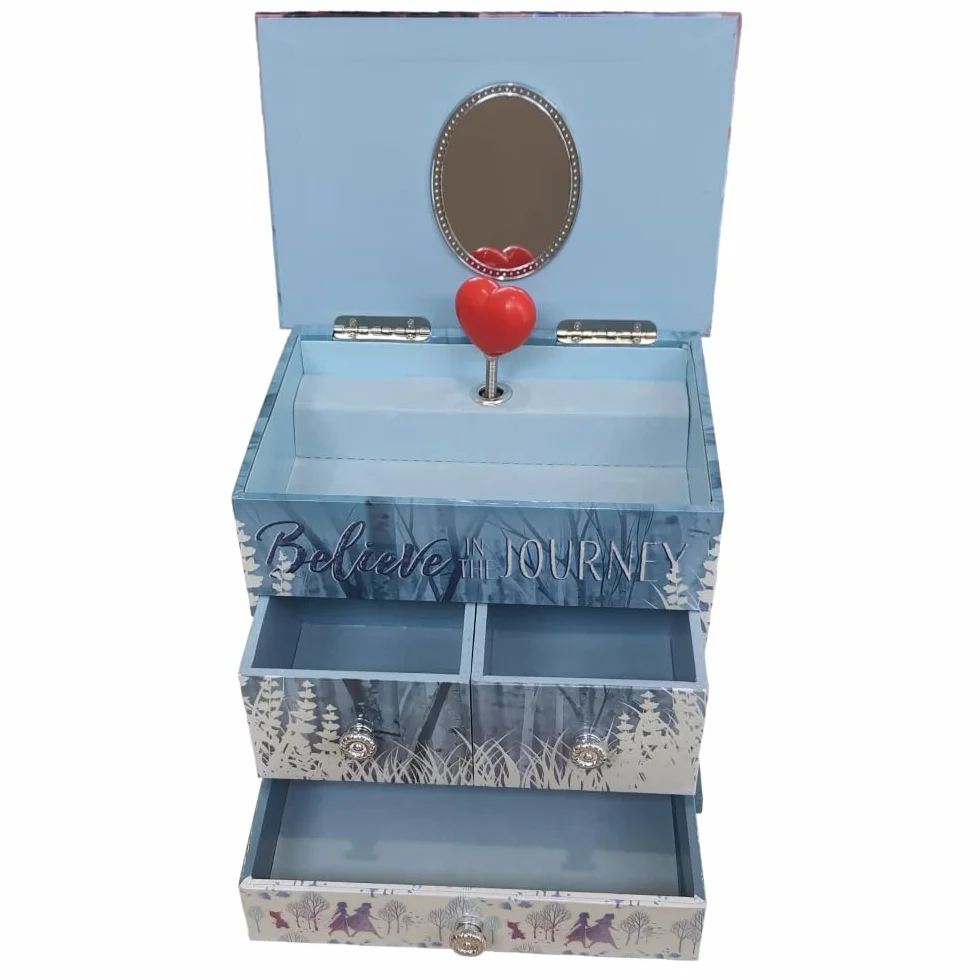 Pudełko na biżuterię z pozytywką Kraina lodu Disney szkatułka na biżuterię szafka muzyczna 6,5 x 14,5 x 11,5 cm