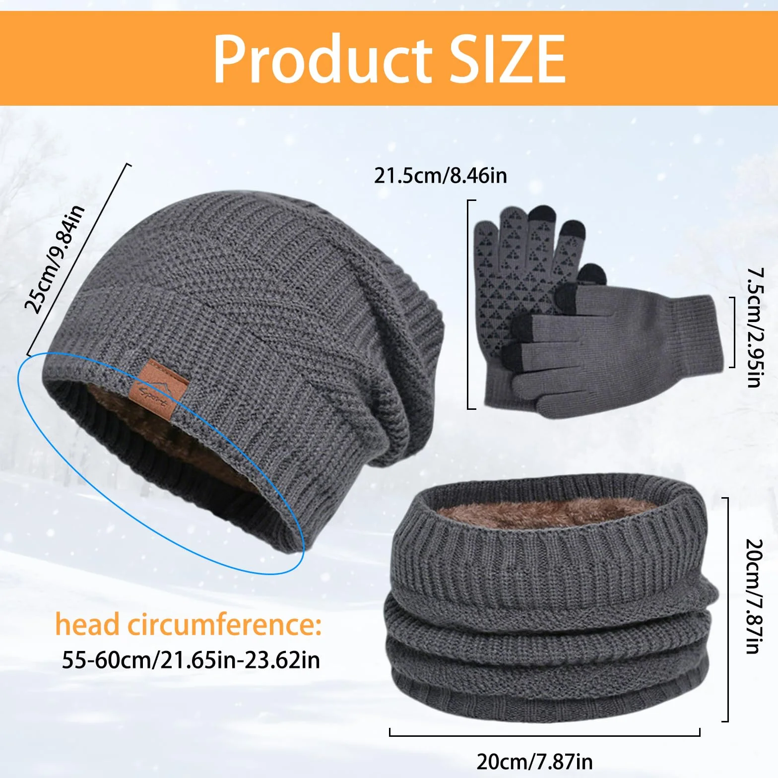 Zimowa ciepła czapka, szal i ekran dotykowy, zestaw rękawiczek dla mężczyzn i kobiet, czapka zimowa, czapka z dzianiny, czapka beanie, szalik, rękawiczki zimowe z podszewką polarową