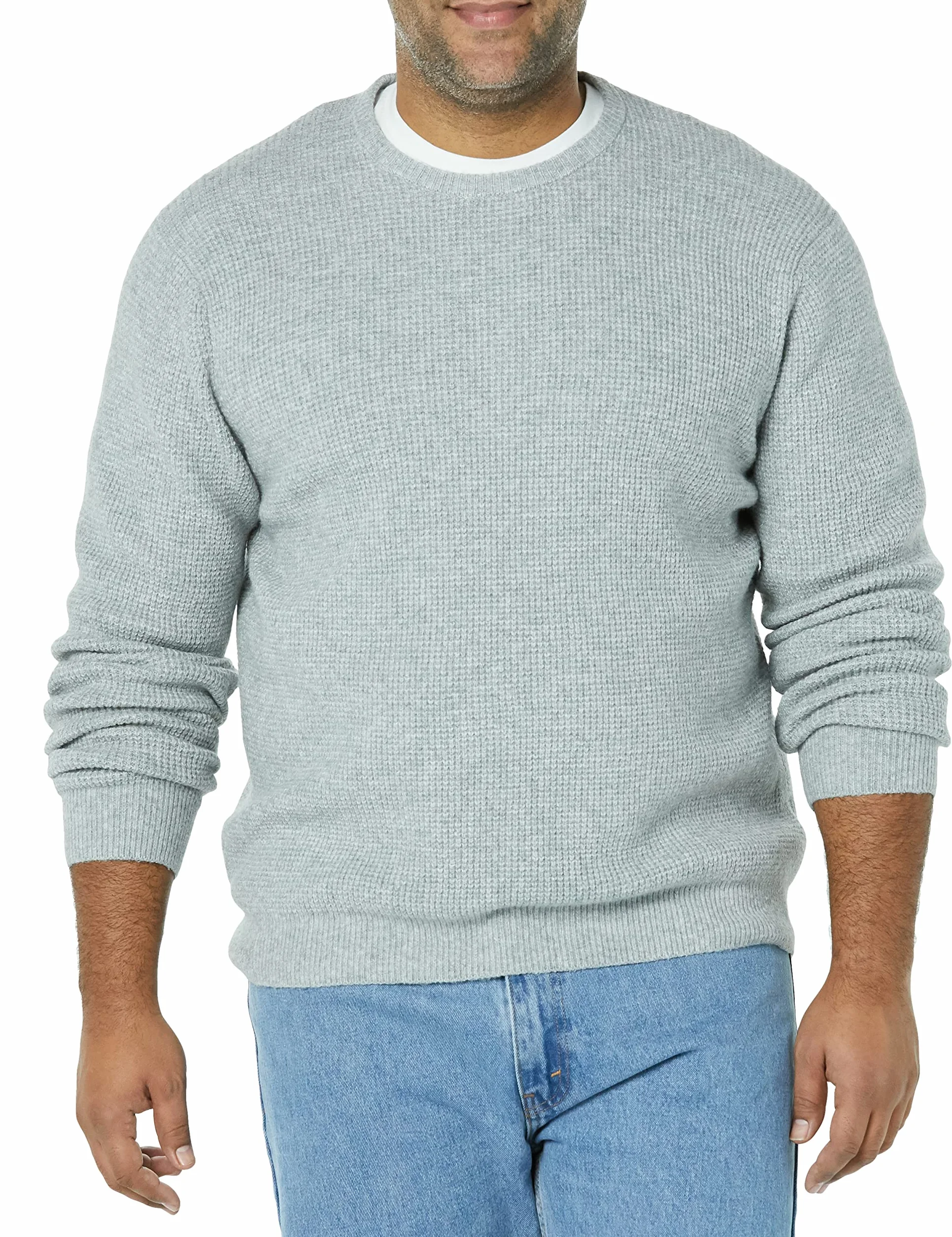 Amazon Essentials Sweter Mężczyźni Long-sleeve Soft Touch Waffle Stitch Crewneck Sweater (1 w zestawie)