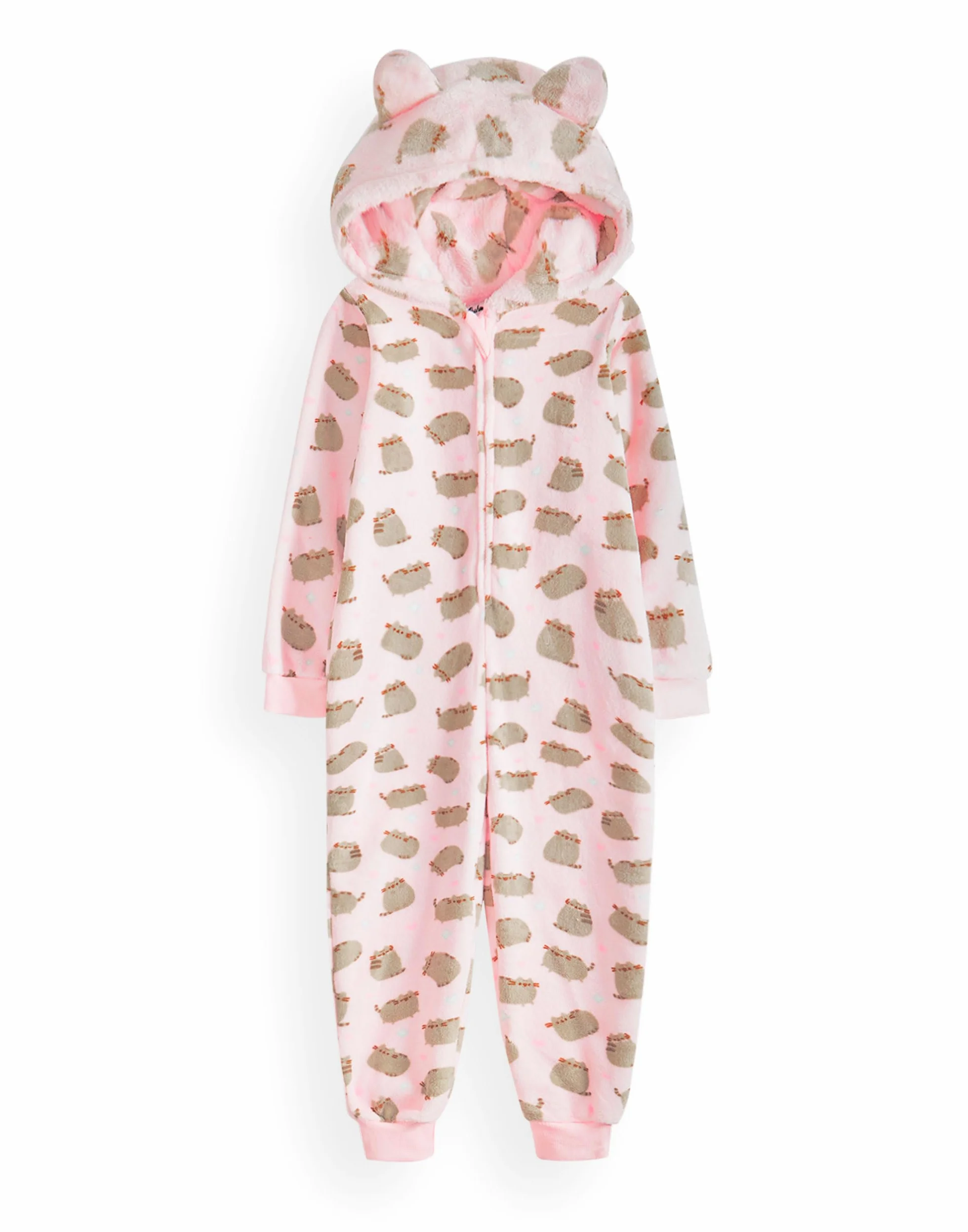 Pusheen Onesie Dziewczece Dres Dla Dzieci Różowy Lub Brązowy Kot Piżama Polar