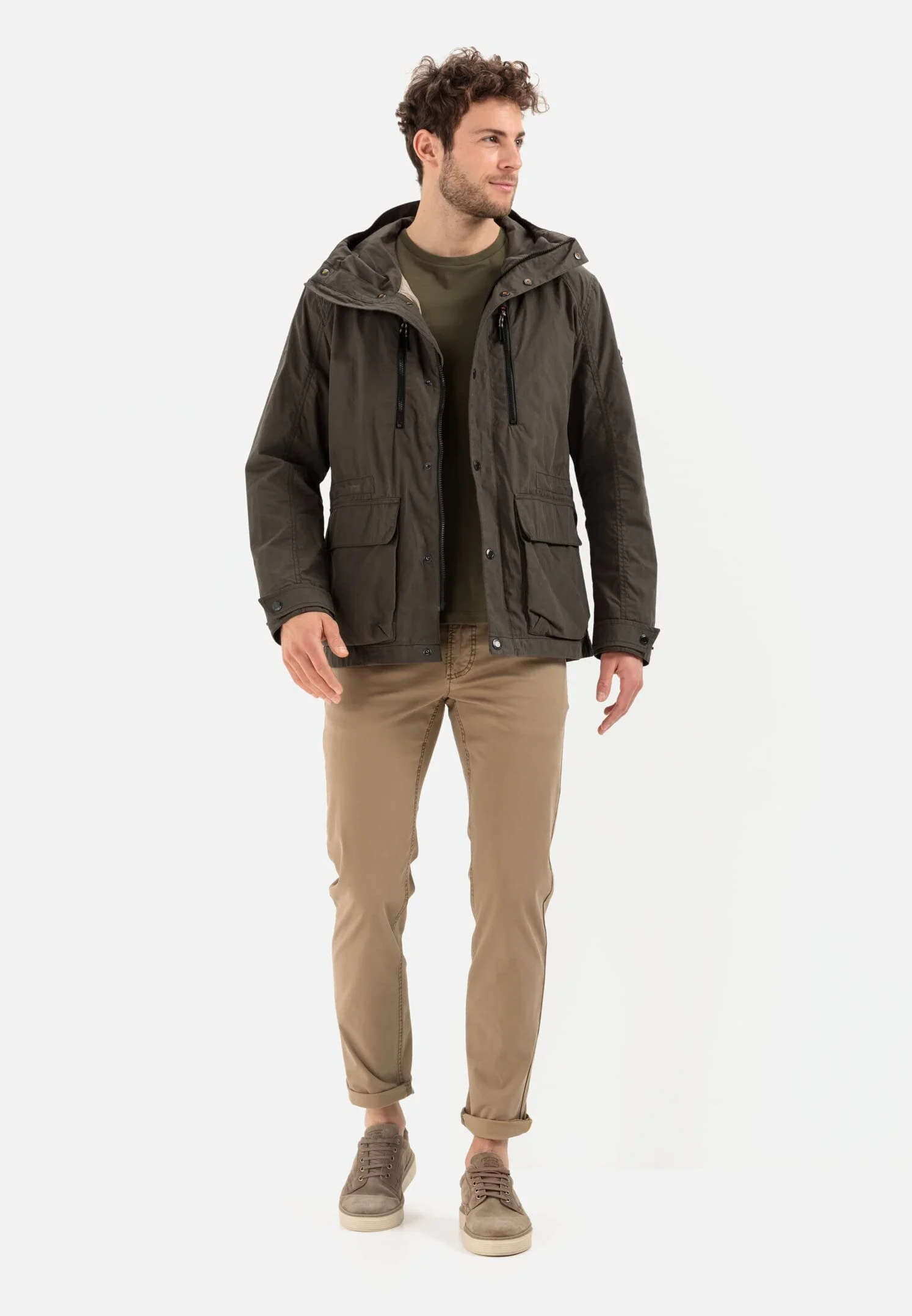 camel active Męska kurtka 420460/1O56, Olive Brown, 50, brązowy (Olive Brown), 50