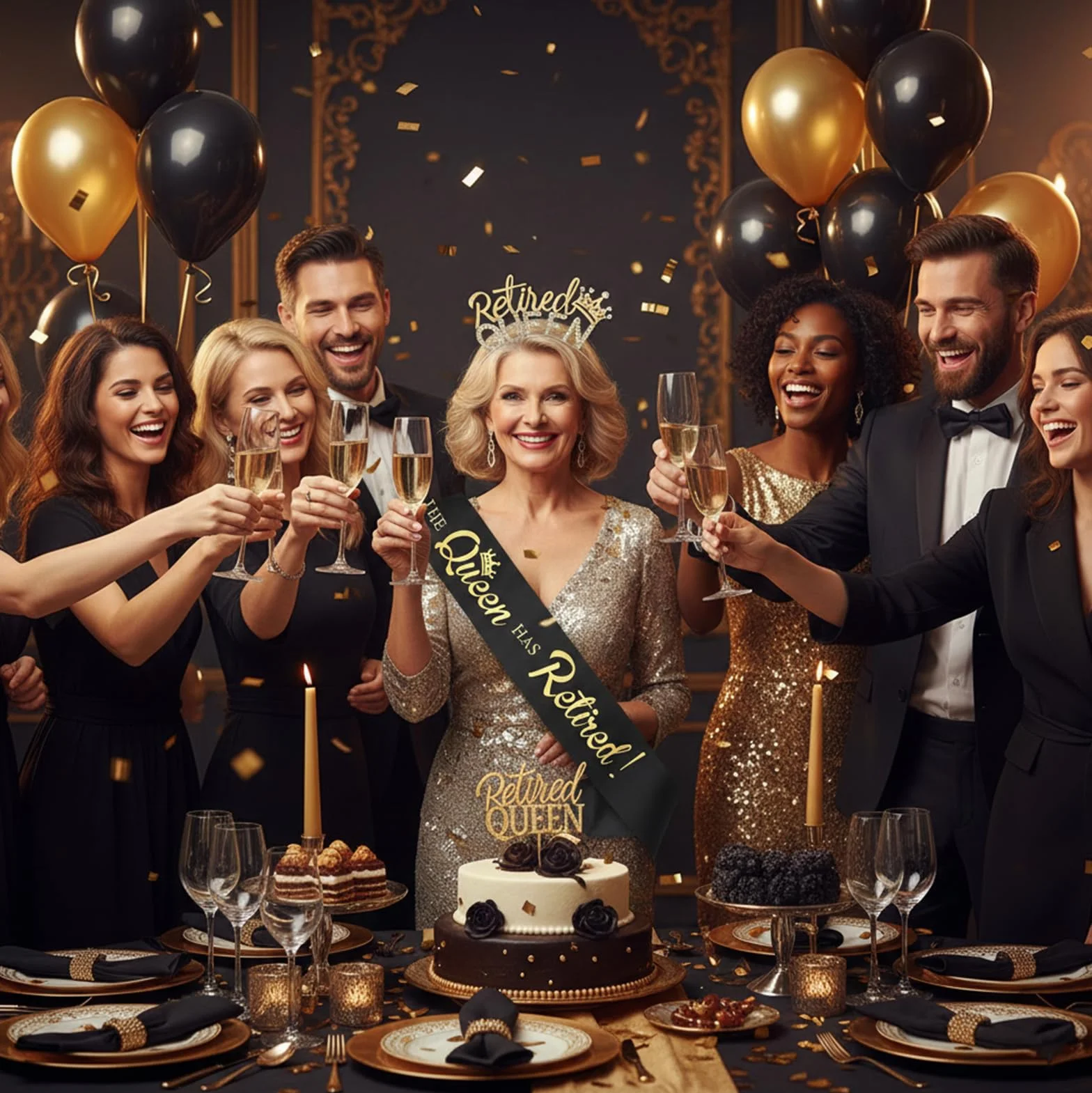 Sash, korona dla kobiet, prezent na emeryturę, tiara, tiara i opaska królowa