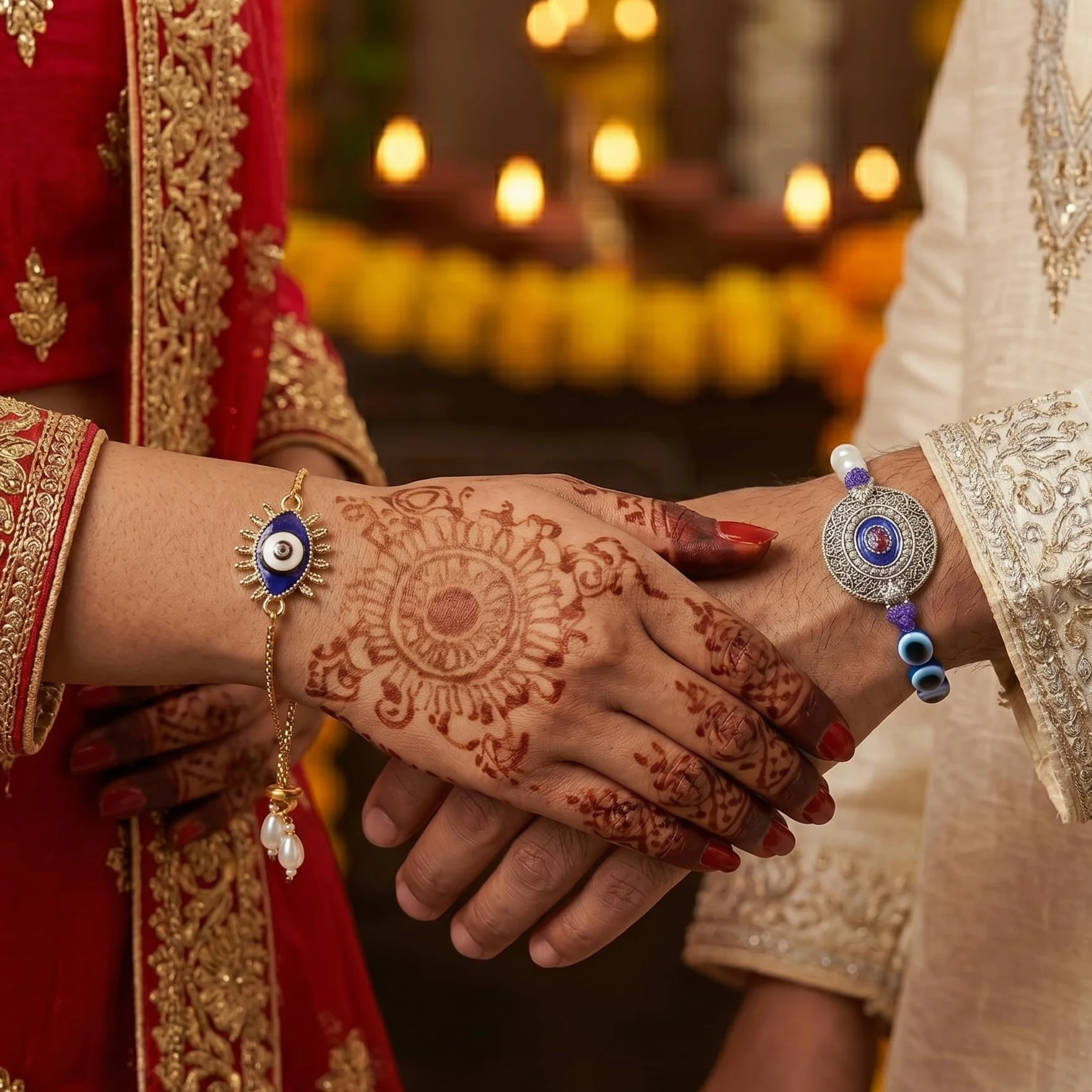 TIED RIBBONS Zestaw 2 rakhi dla brata z zestawem upominkowym, mini kartka, pakiet Roli, bransoletka Raksha Bandhan dla brata Rakhi 2 zestaw