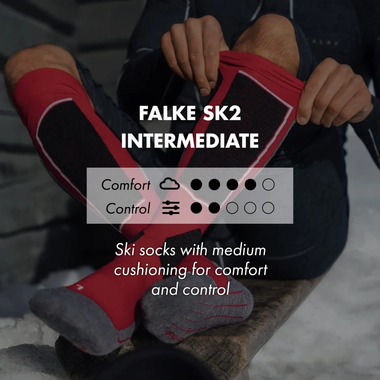 FALKE Uniseks - dzieci Skarpety narciarskie SK2 Intermediate Stripes K Kh Wełna ciepłe grube 1 Para, Pomarańczowy Samba Orange 8182, 27-30