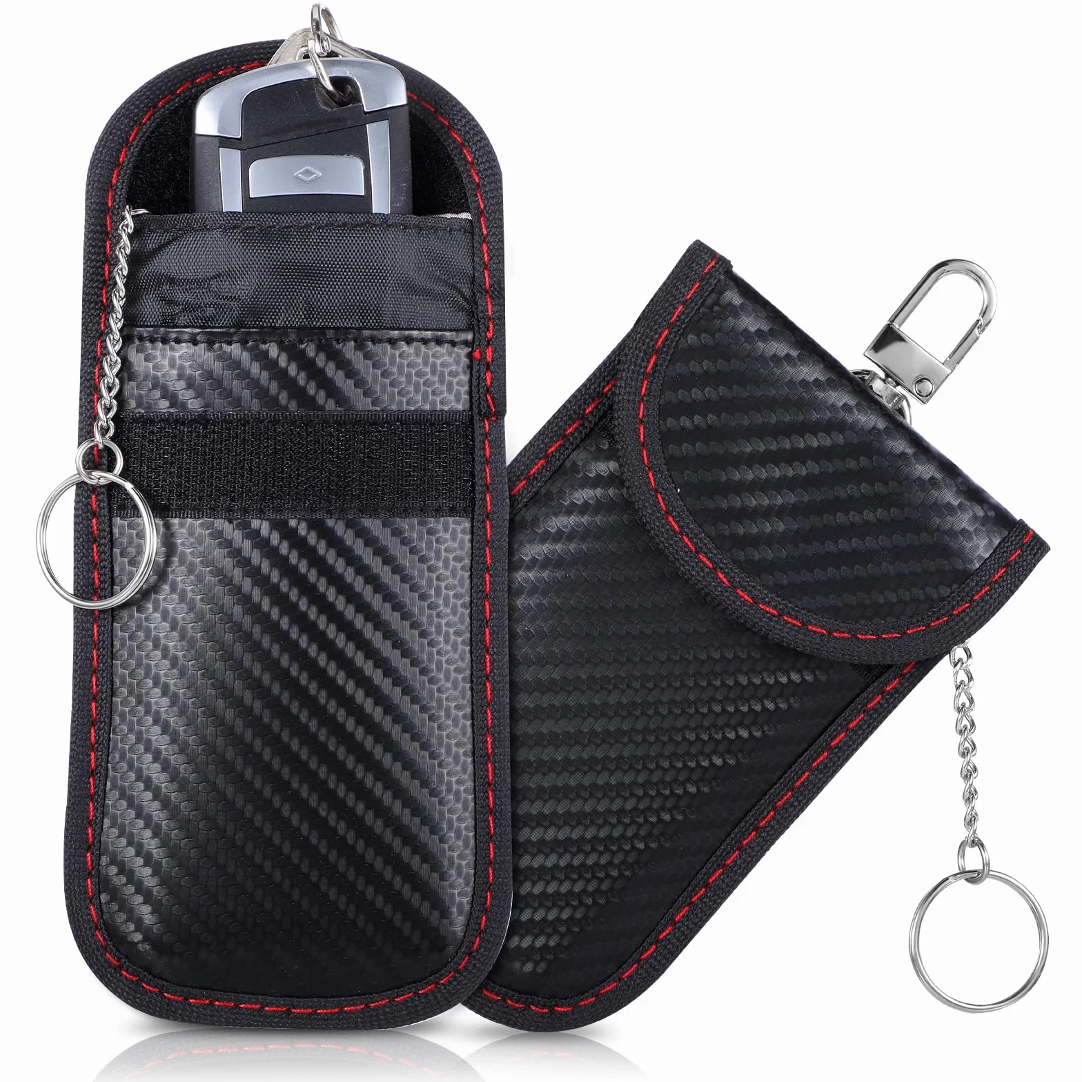 Gjinxi Faraday zestaw 2 szt. etui na kluczyki samochodowe, ochrona przed kradzieżą, zabezpieczenie przed kradzieżą, etui blokujące sygnały RFID, etui zapobiegające włamaniu