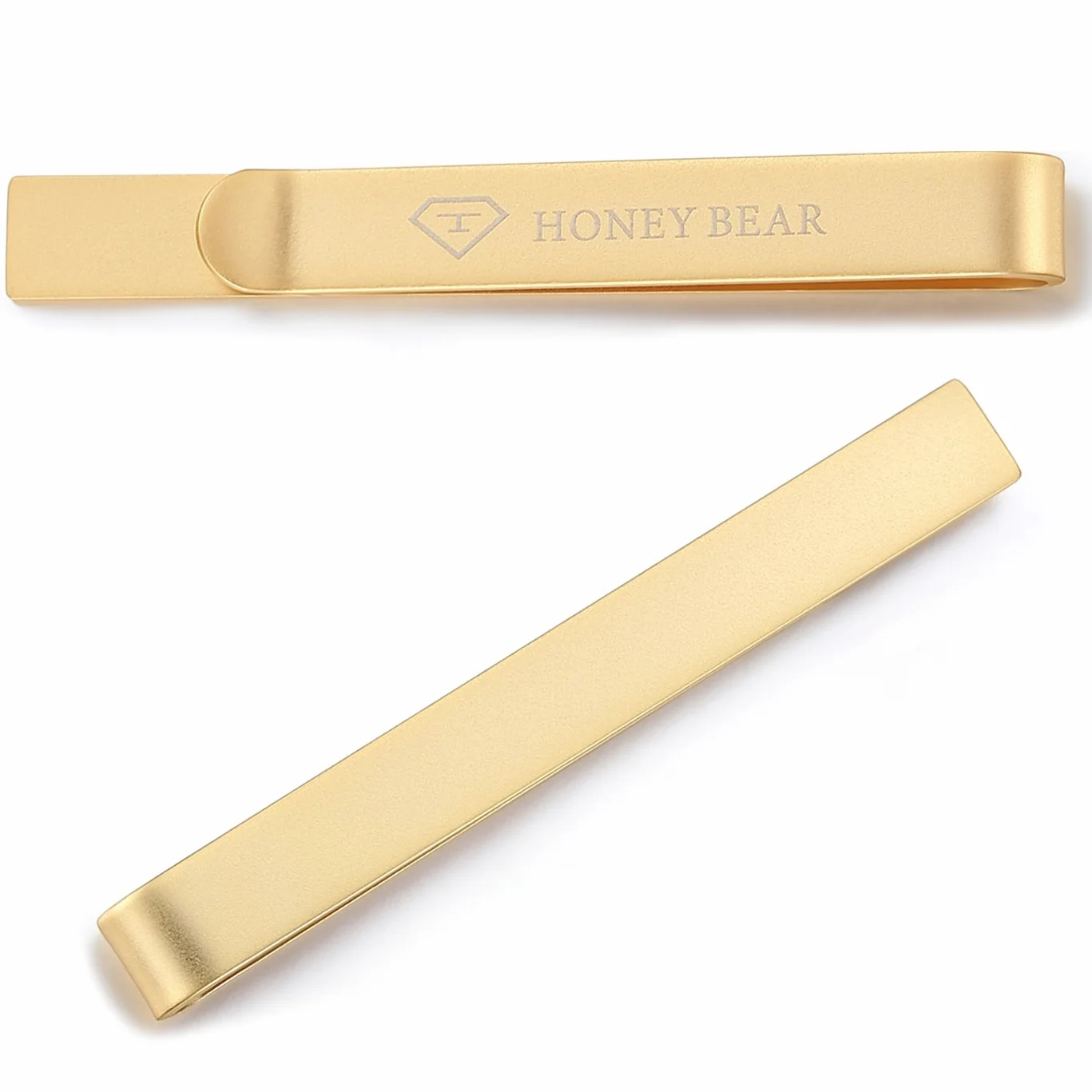 HONEY BEAR 5,4 cm męska spinka do krawata - normalny rozmiar na prezent ślubny biznesowy, 5,4 cm