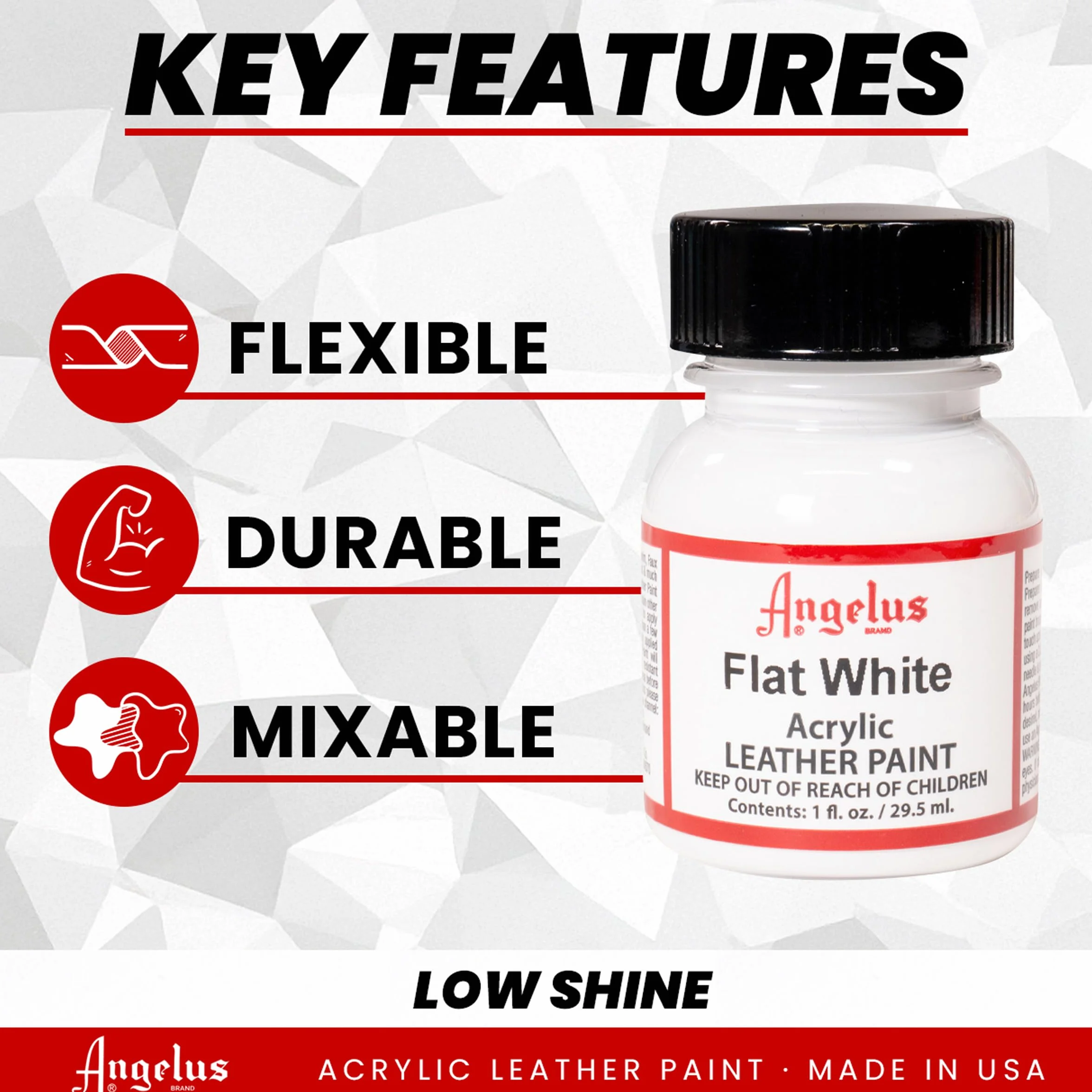 Angelus Farba Akrylowa, Flat White, 29.5 ml