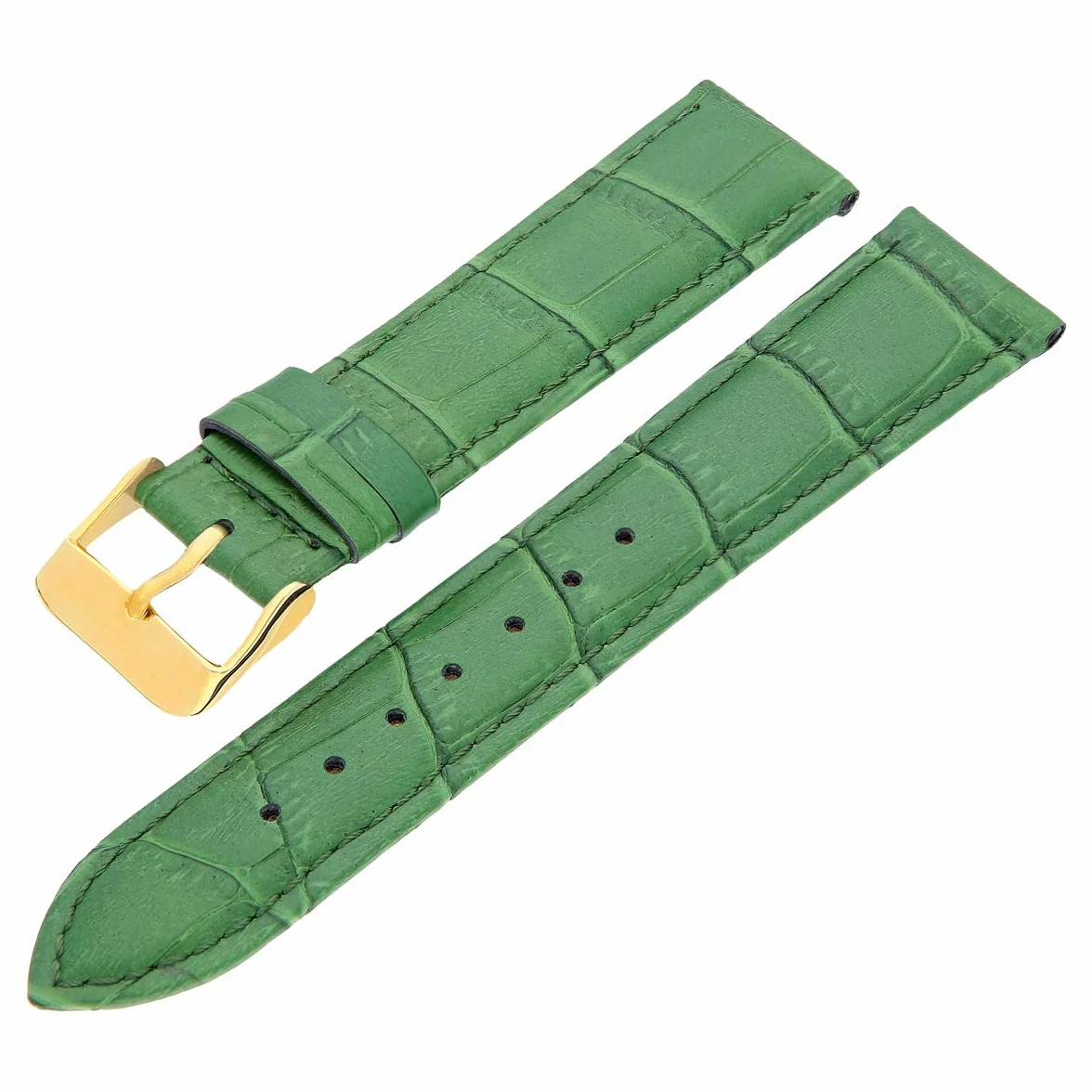 MARCHEL Gold Croco LM bransoletka skórzana czarna niebieska biała brązowa czerwona zielona wytłoczona krokodyla pasek do zegarka wzór krokodyla skóra bydlęca pasek do zegarka złote zapięcie