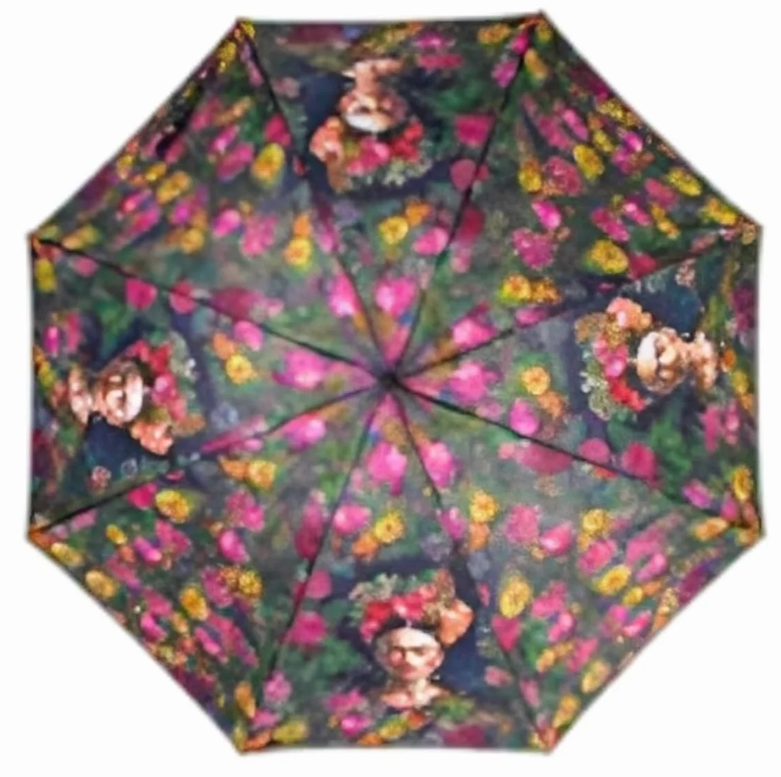 Miro Travel Wear Parasol Frida dla kobiet Kolor, sztuka i styl w deszczu! Długi parasol wiatroszczelny | Motyle kwiatowe | Oryginalny prezent