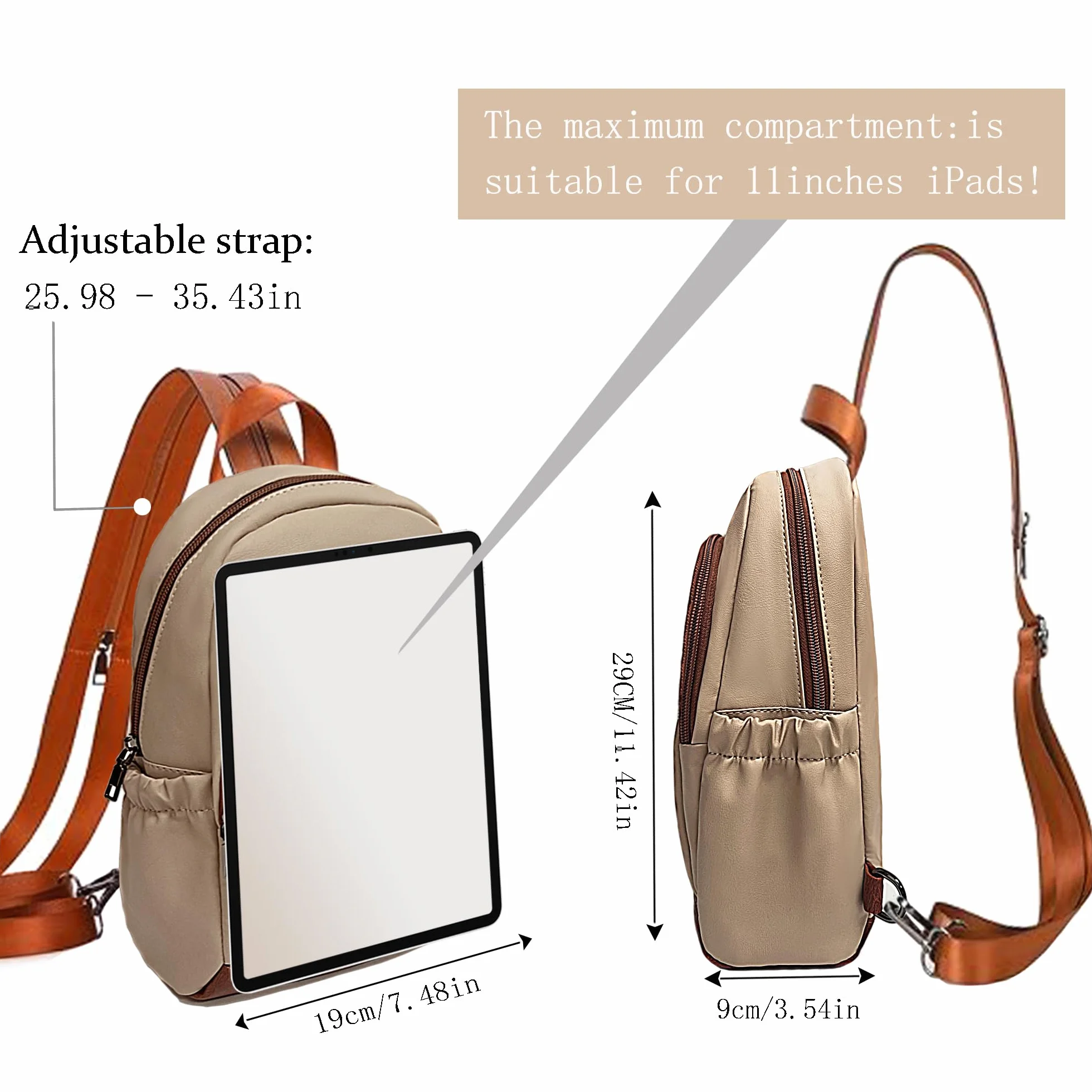 Mini plecak damski, mały – plecak miejski, torebka antykradzieżowa, wodoszczelny, elegancki plecak crossbody, plecak damski, na co dzień, na podróż, czas wolny, zakupy, do pracy