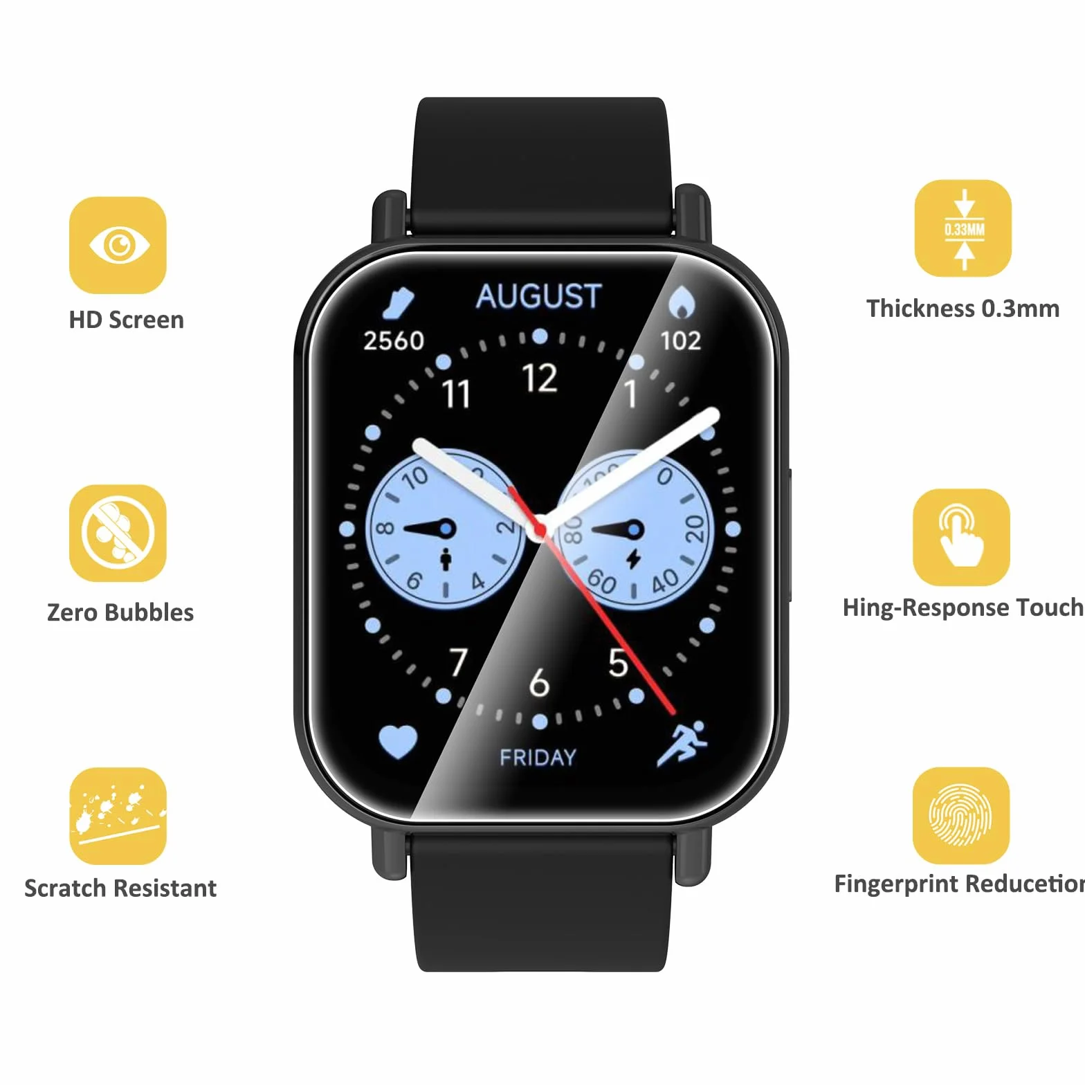 Folia ochronna kompatybilna z Xiaomi Redmi Watch 5 Lite, 6 sztuk, hydrożelowa folia ochronna na wyświetlacz kompatybilna z Xiaomi Redmi Watch 5 Lite, ultracienka folia chroniąca przed zarysowaniami