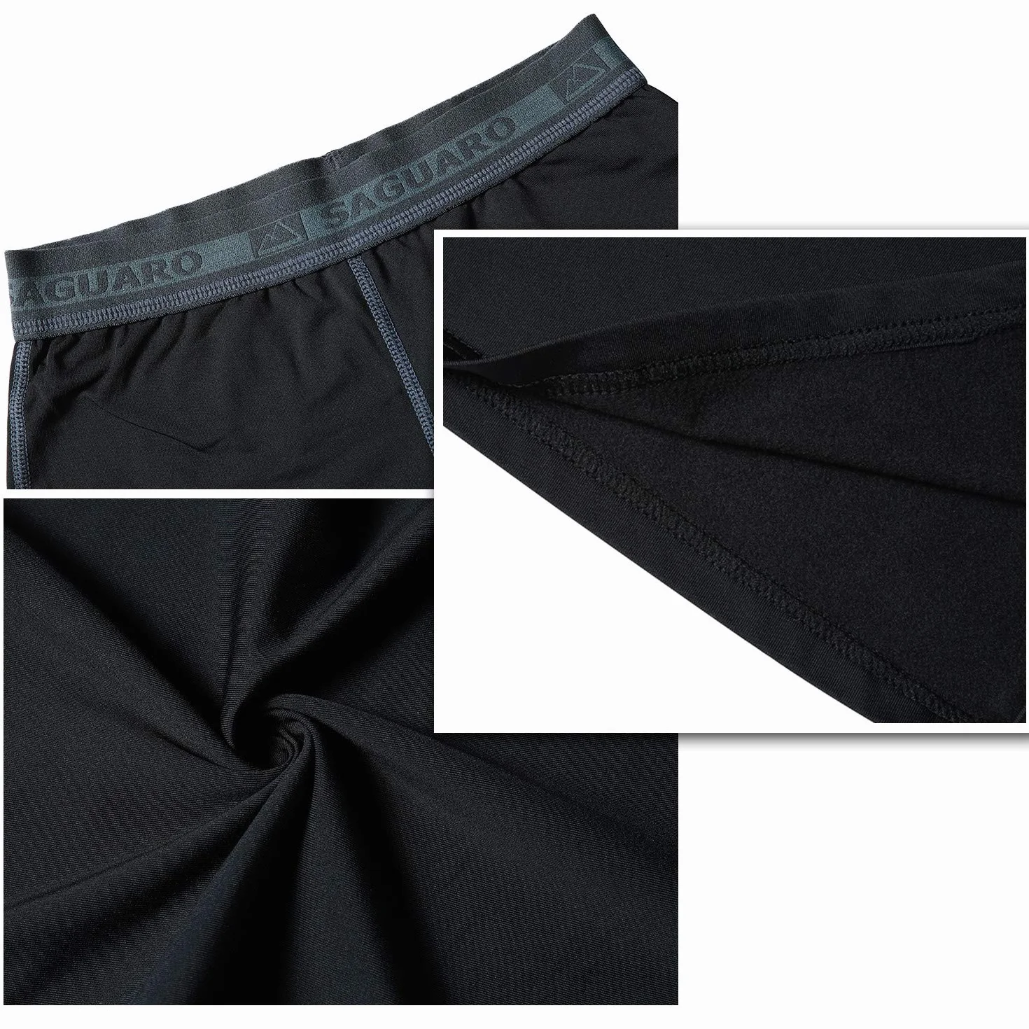 HAINES Zestaw bielizny termicznej, ciepła, oddychająca, bielizna narciarska dla mężczyzn, rozm. S-2XL, Nowy czarny, XL