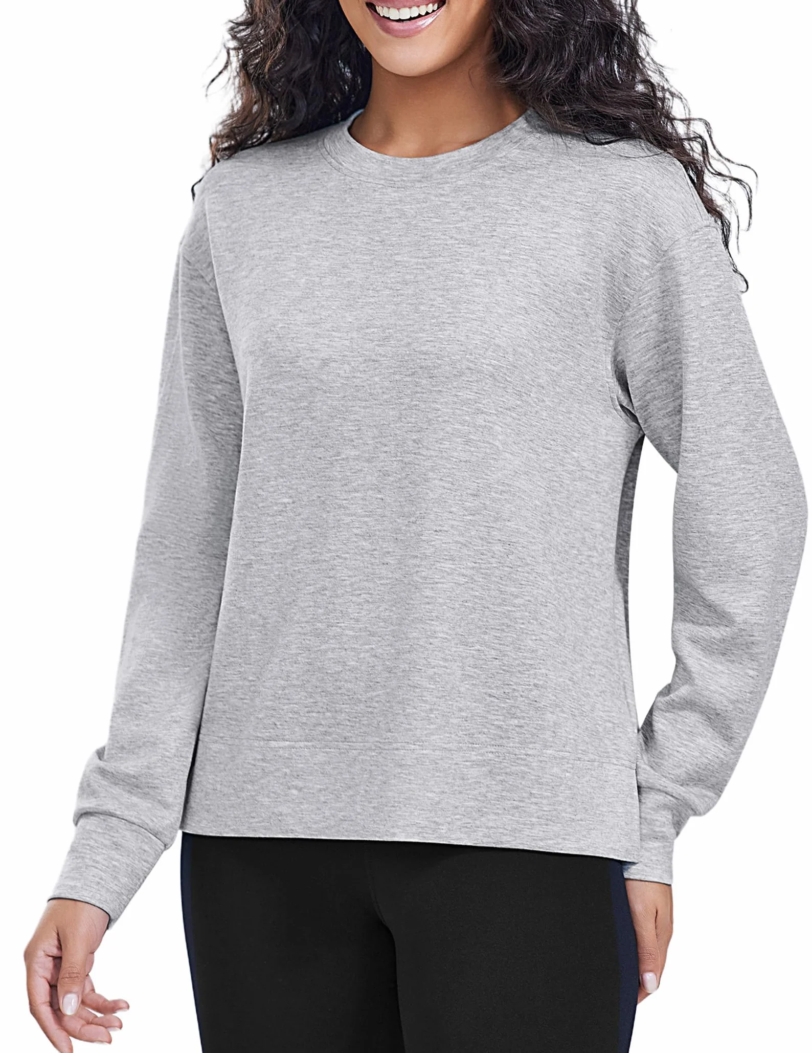 PINSPARK Bluza damska, sweter z długim rękawem, okrągły dekolt, na co dzień, z długim rękawem, luźna, streetwear, bez kaptura, na jesień i zimę