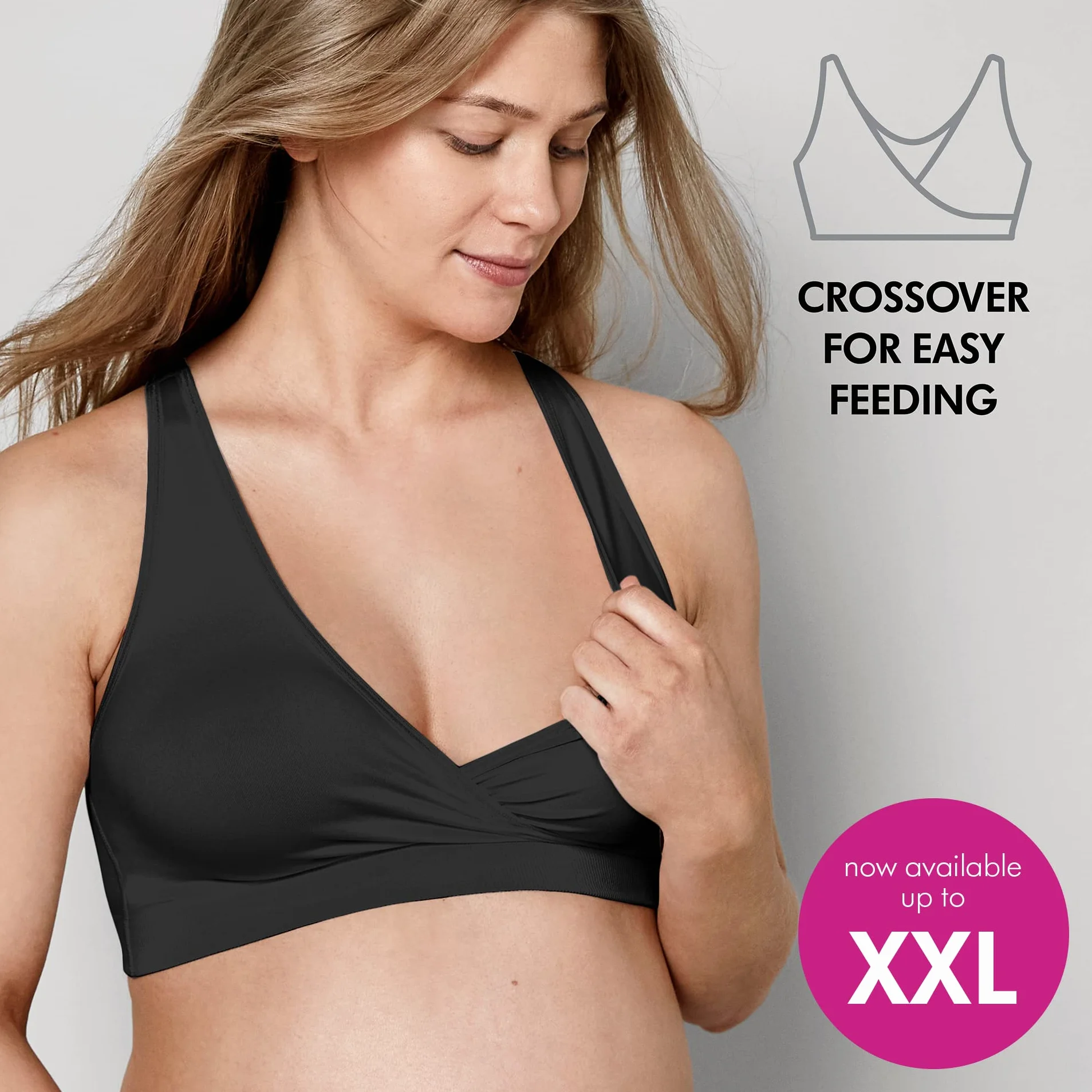 Medela Biustonosz Keep Cool Sleep | Bezszwowy biustonosz do spania dla kobiet w ciąży i karmiących z pełną strefą oddychania pleców i miękką w dotyku tkaniną