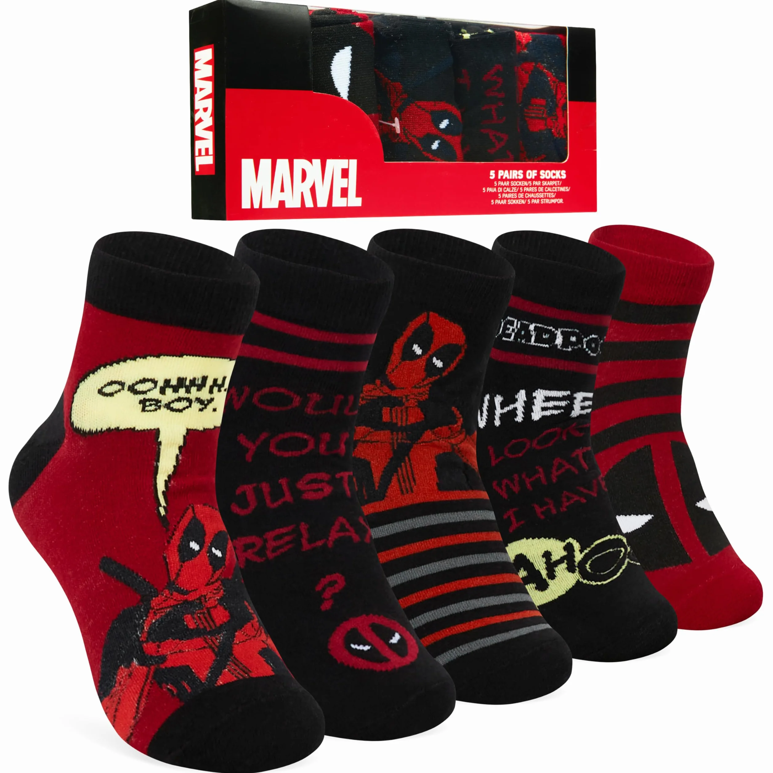 Marvel Skarpety męskie Marvel, miękkie i oddychające, zestaw 5 sztuk - prezenty dla niego